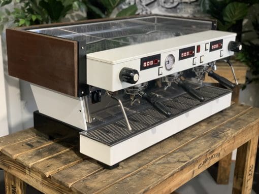 La Marzocco Linea White & W Chronos - 3 Group Commercial Espresso Machine - Timber