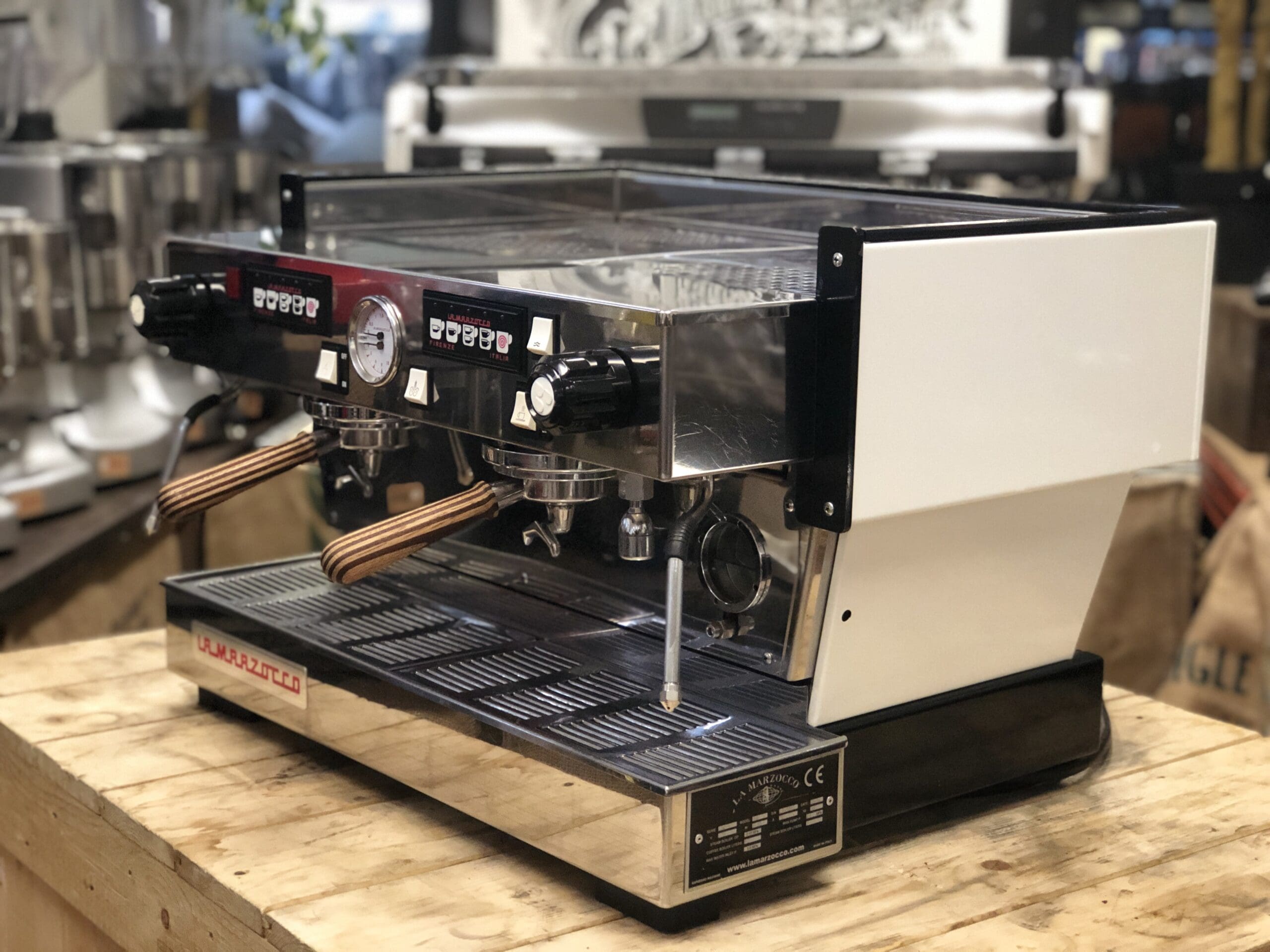 La Marzocco Linea Classic 2 Group White with Timber Handles - 17794