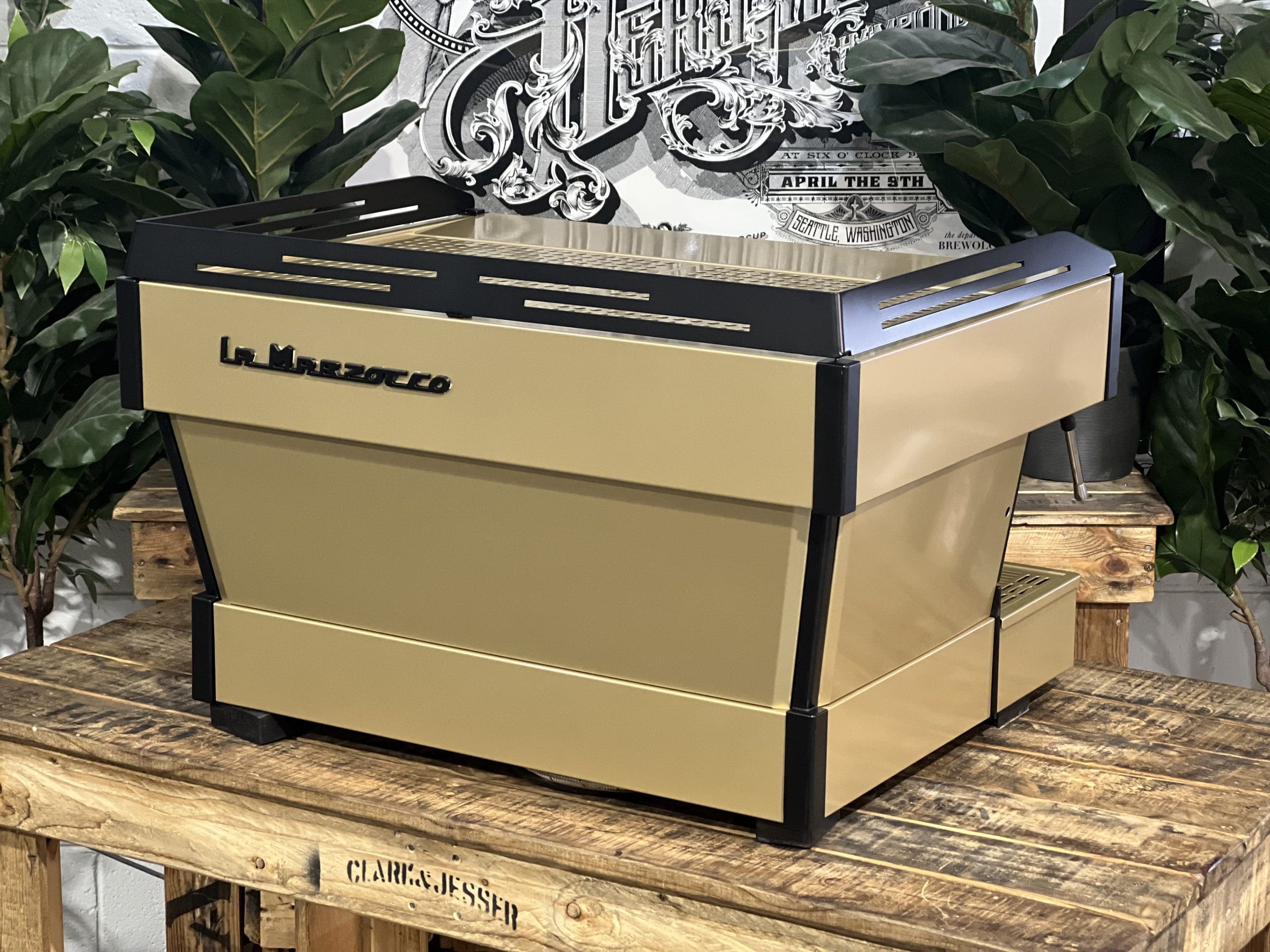 La Marzocco Linea PB 2 Group Gold & Black Espresso Coffee Machine - 36602