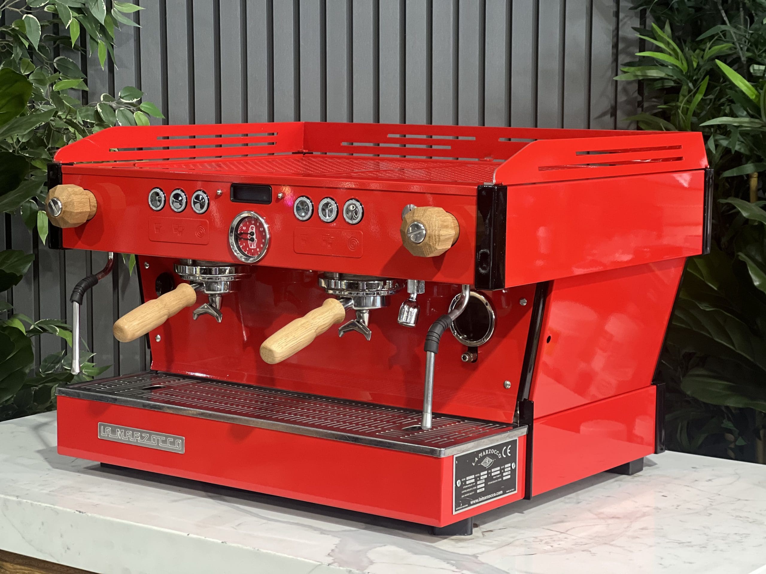 La Marzocco Linea PB Red w Kit - 2 Group Commercial Espresso Machine - Timber