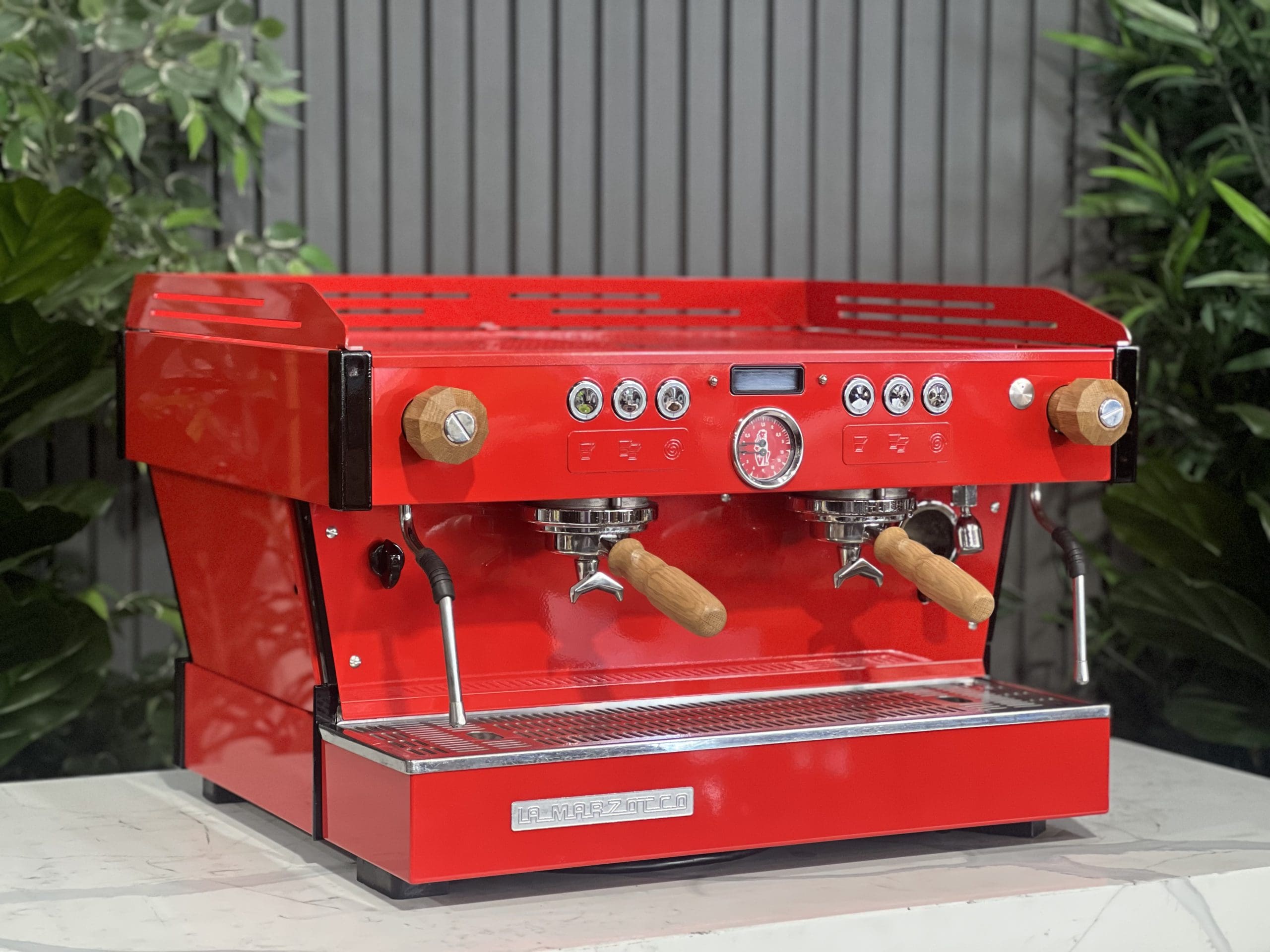 La Marzocco Linea PB Red w Kit - 2 Group Commercial Espresso Machine - Timber