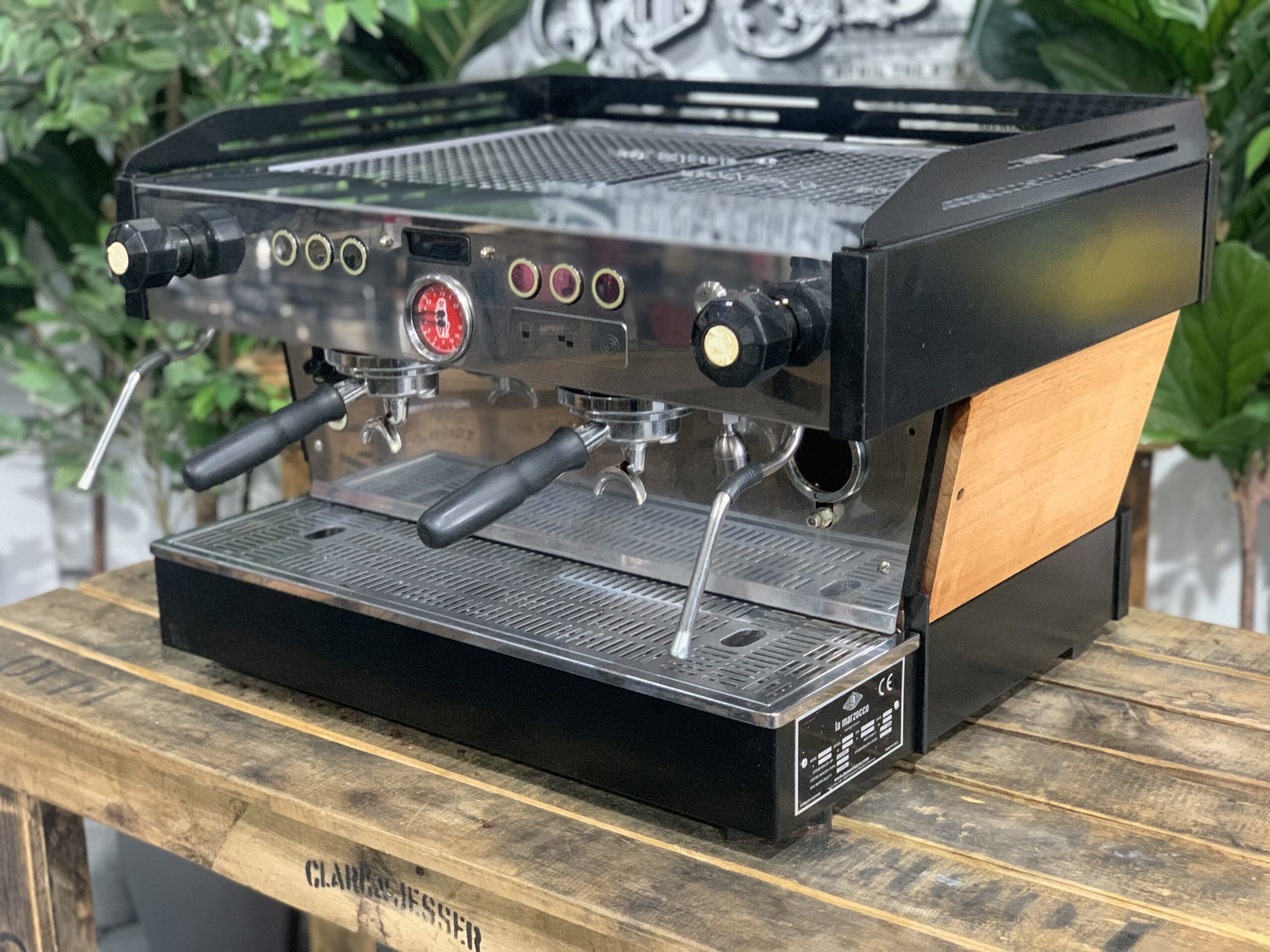 La Marzocco Linea PB Custom Wood - 2 Group Commercial Espresso Machine - Black