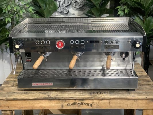 La Marzocco Linea PB Black w Handles - 3 Group Commercial Espresso Machine - Timber