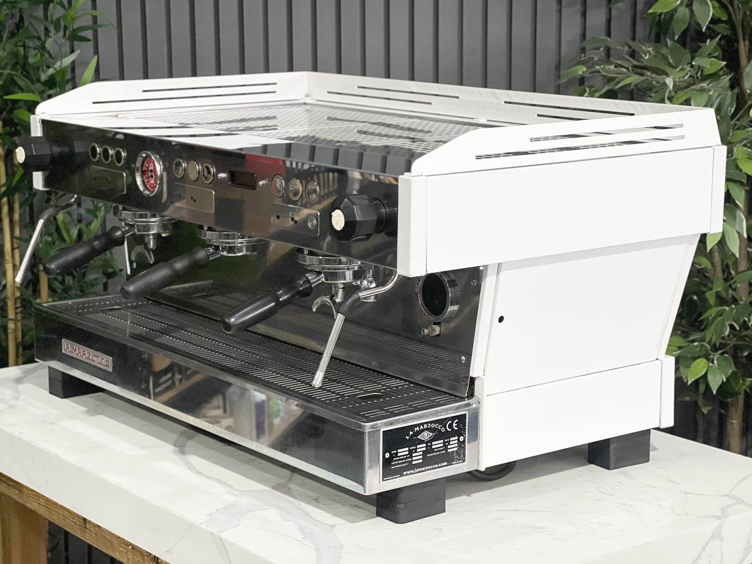 La Marzocco Linea PB 3 Group Stainless & White w/ Green Accents - 39203