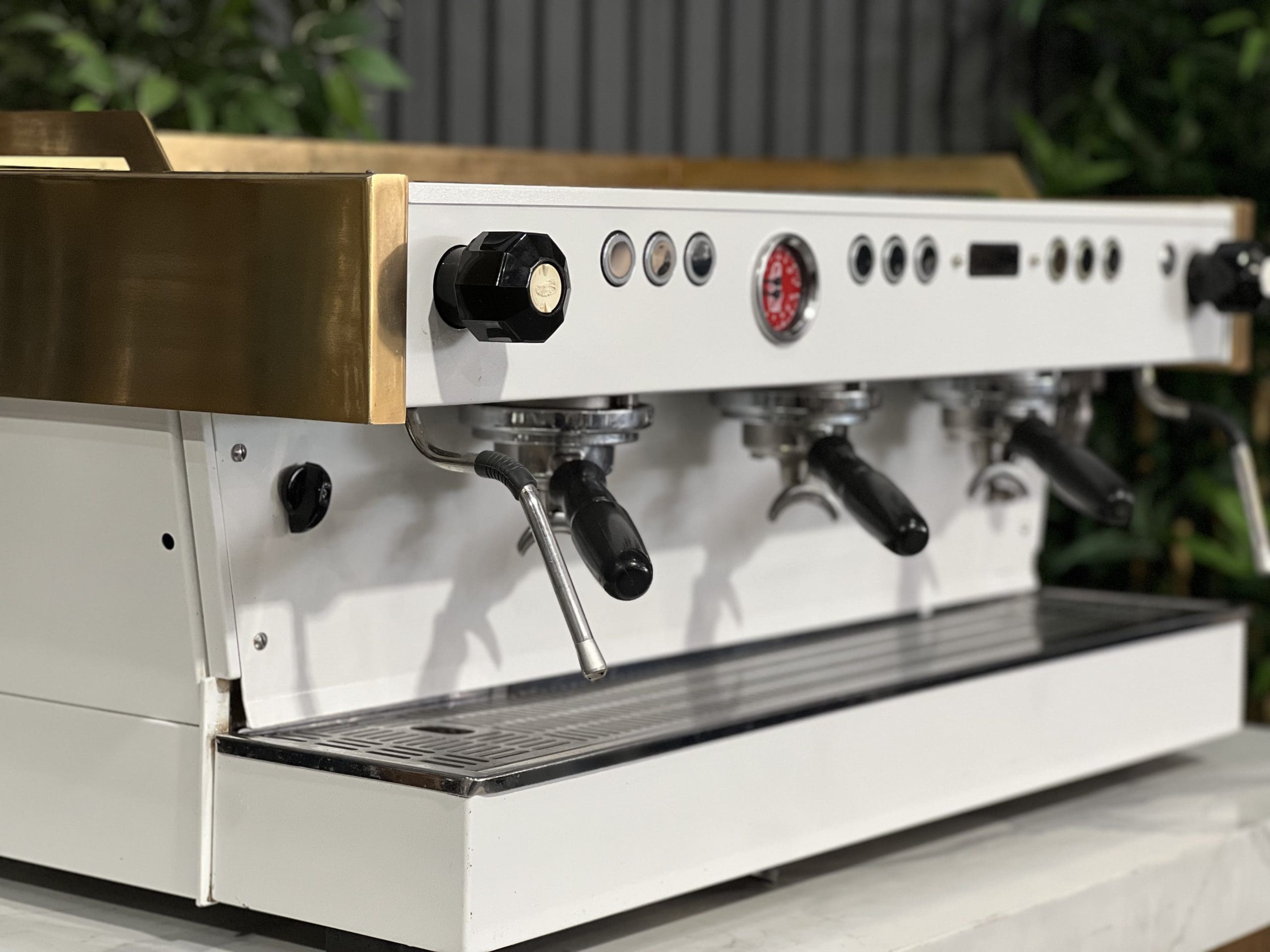 La Marzocco Linea PB White - 3 Group Commercial Espresso Machine - Gold