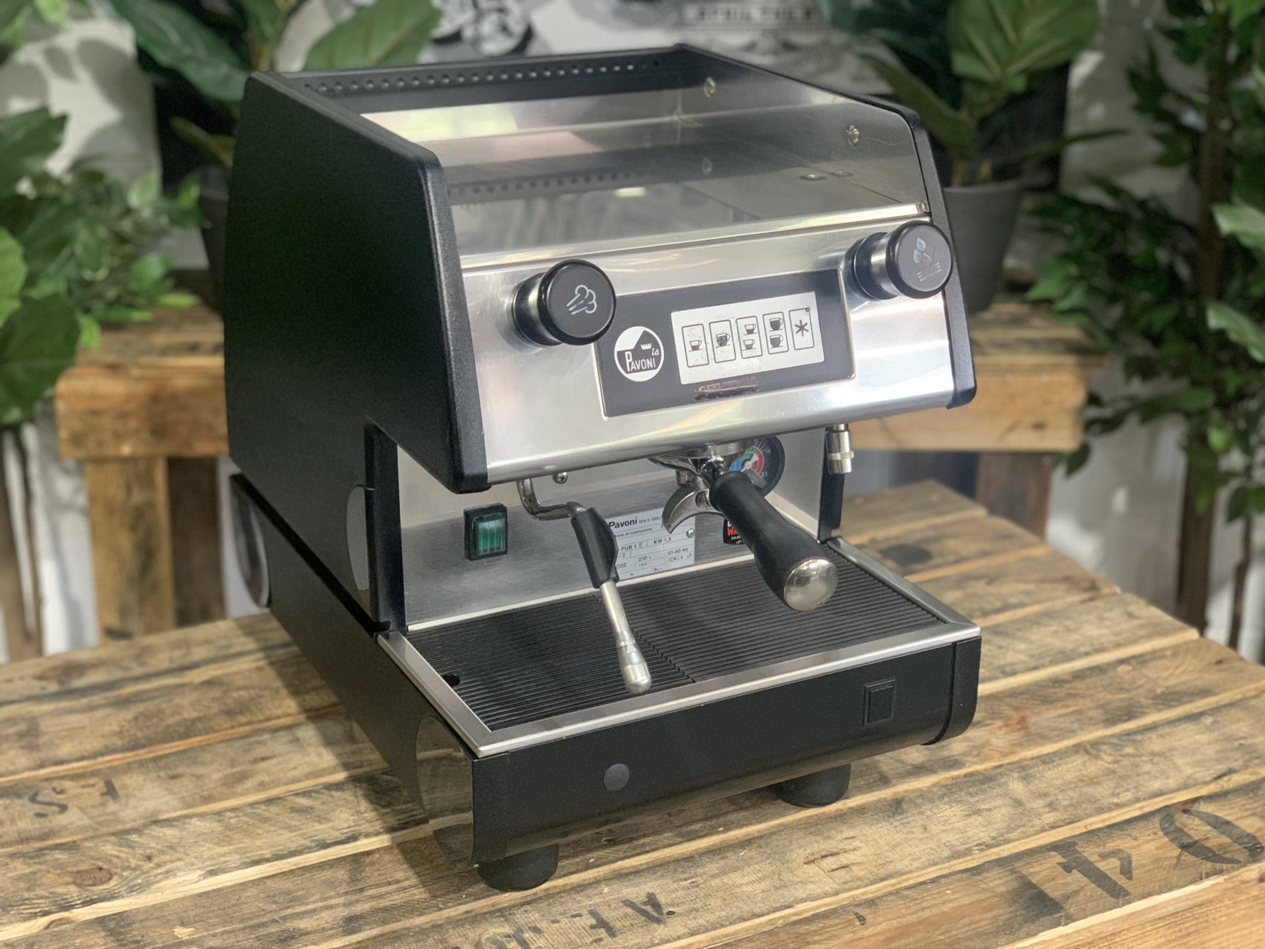 La Pavoni Tipo Pub 1 Group Black Espresso Coffee Machine - 31220