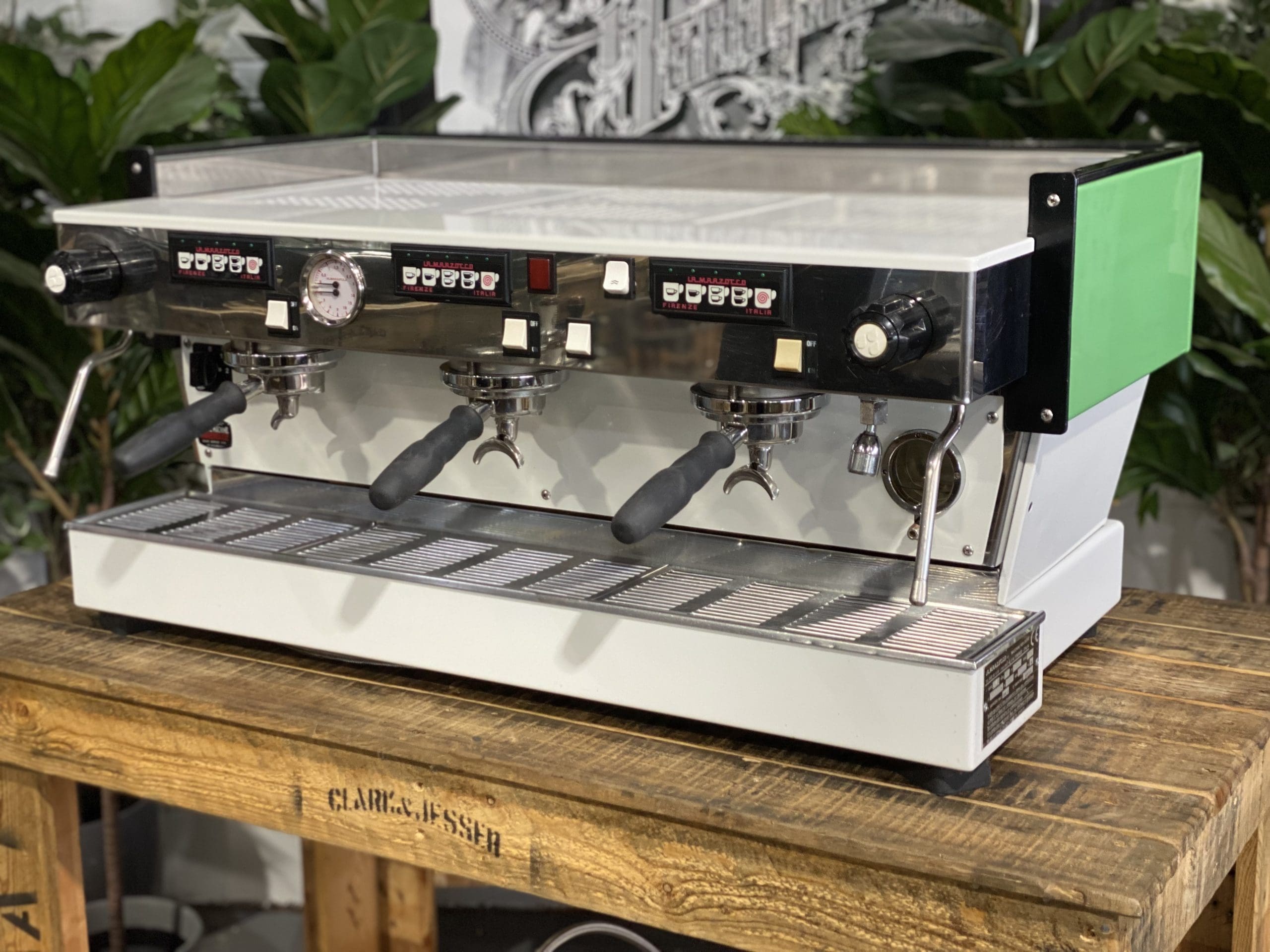 La Marzocco Linea Classic White - 3 Group Commercial Espresso Machine - Green