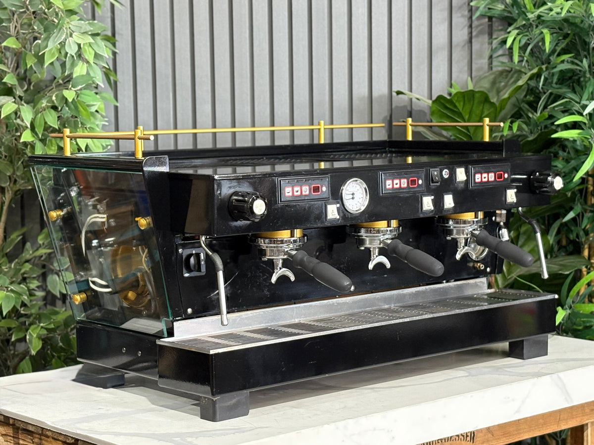 La Marzocco FB70 Custom Glass Body - - 3 Group Commercial Espresso Machine - Commercial - Black & Gold