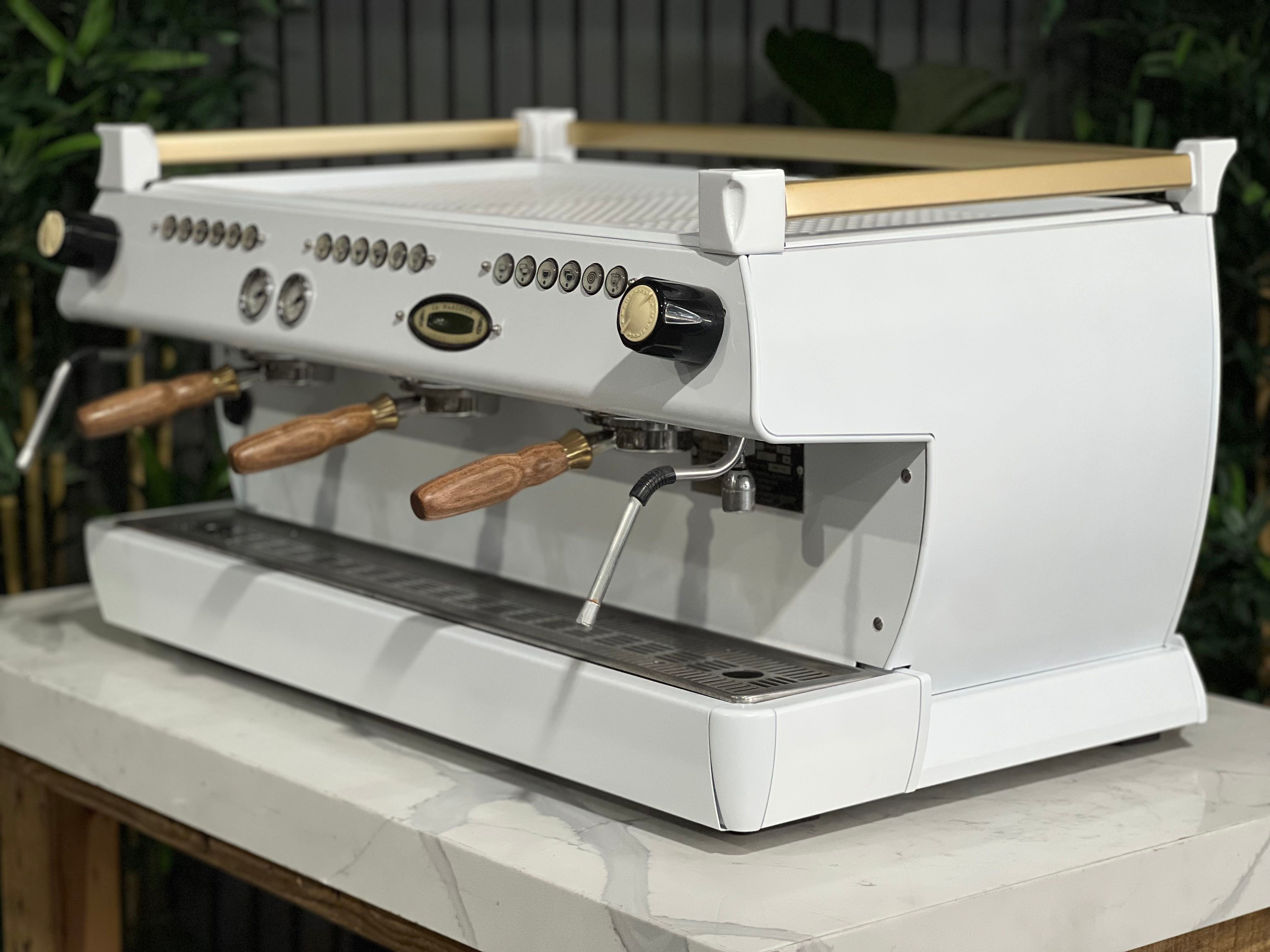 La Marzocco Gb5 White - 3 Group Commercial Espresso Machine - Gold