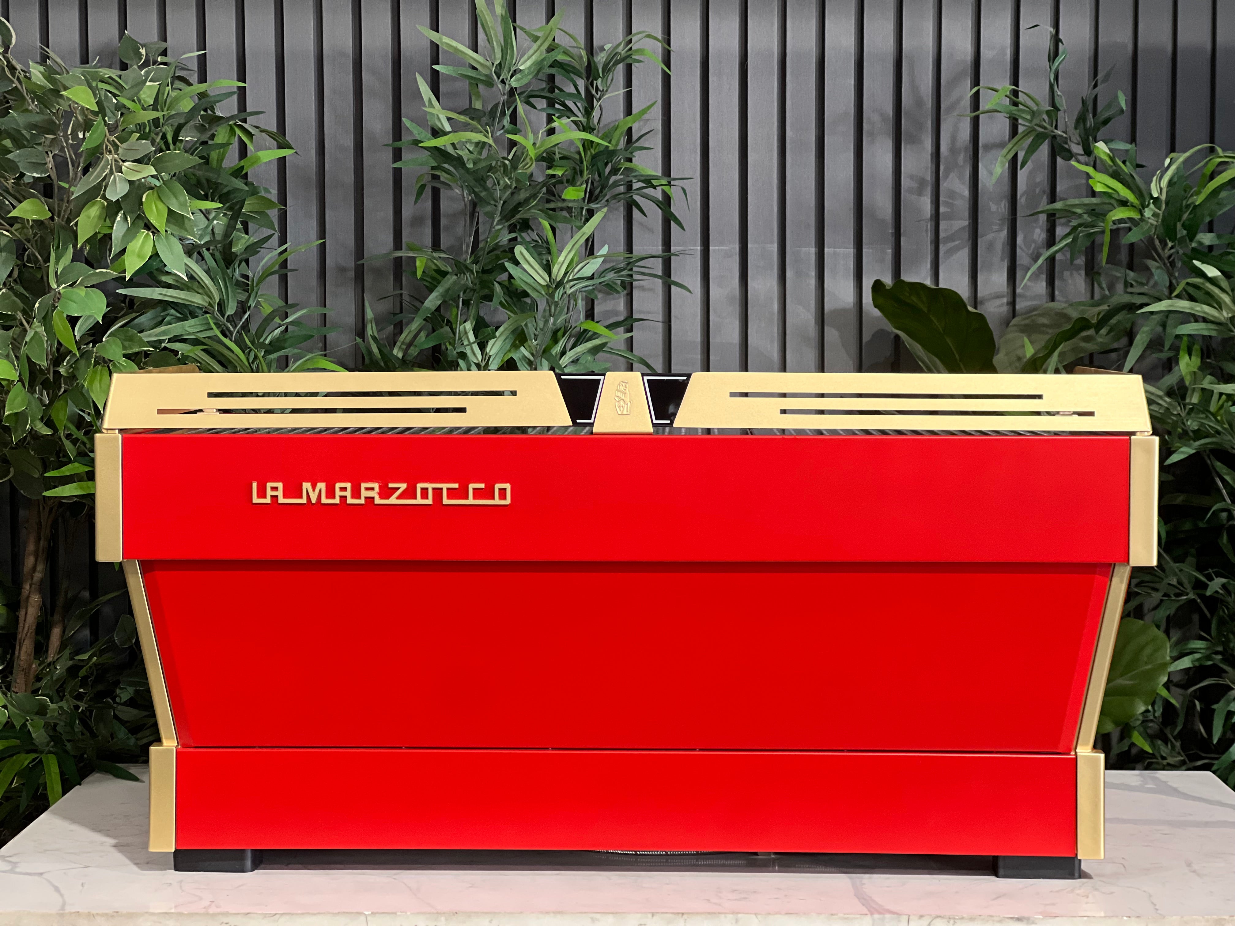 La Marzocco Linea PB Custom Red - 3 Group Commercial Espresso Machine - Gold