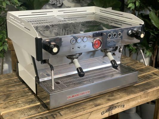 La Marzocco Linea PB w. Pesado Group Handles - 2 Group Commercial Espresso Machine - White