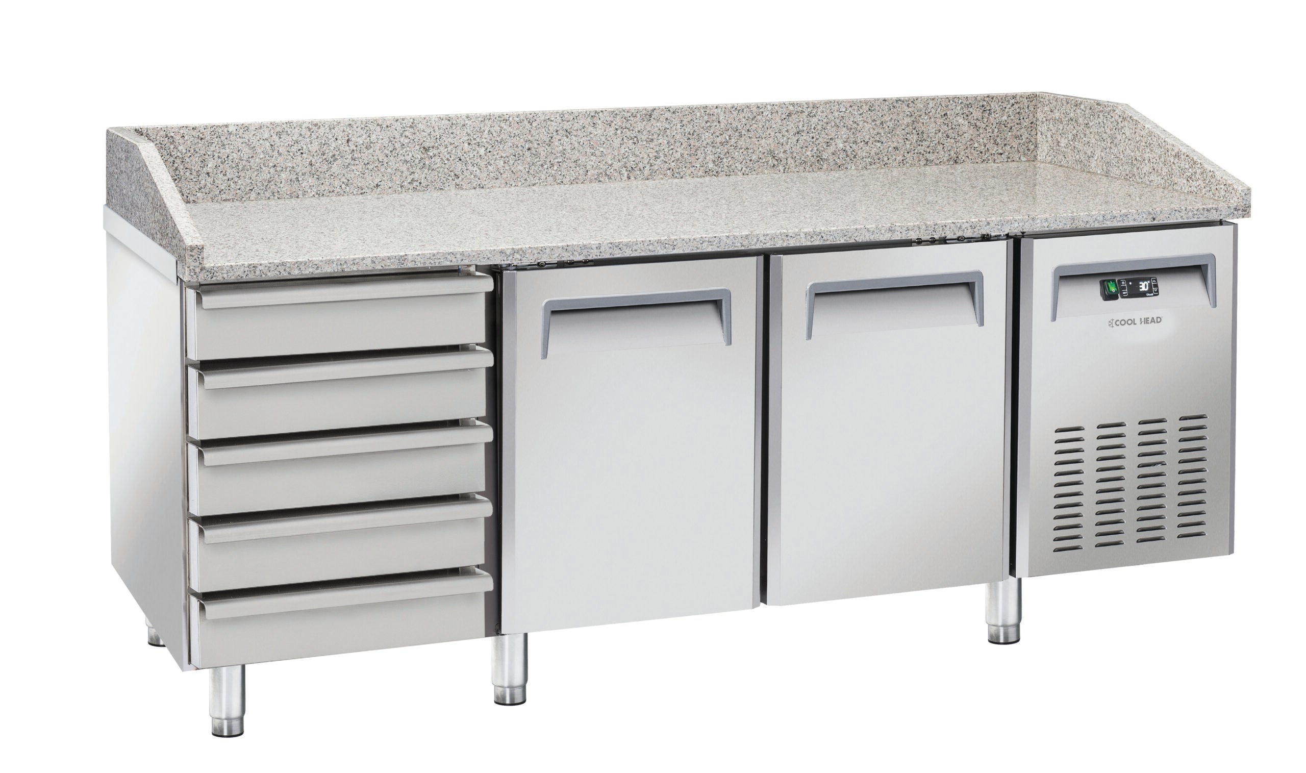 Saltas Marble Top Pizza Fridge with Ambient Drawers - MPB0026