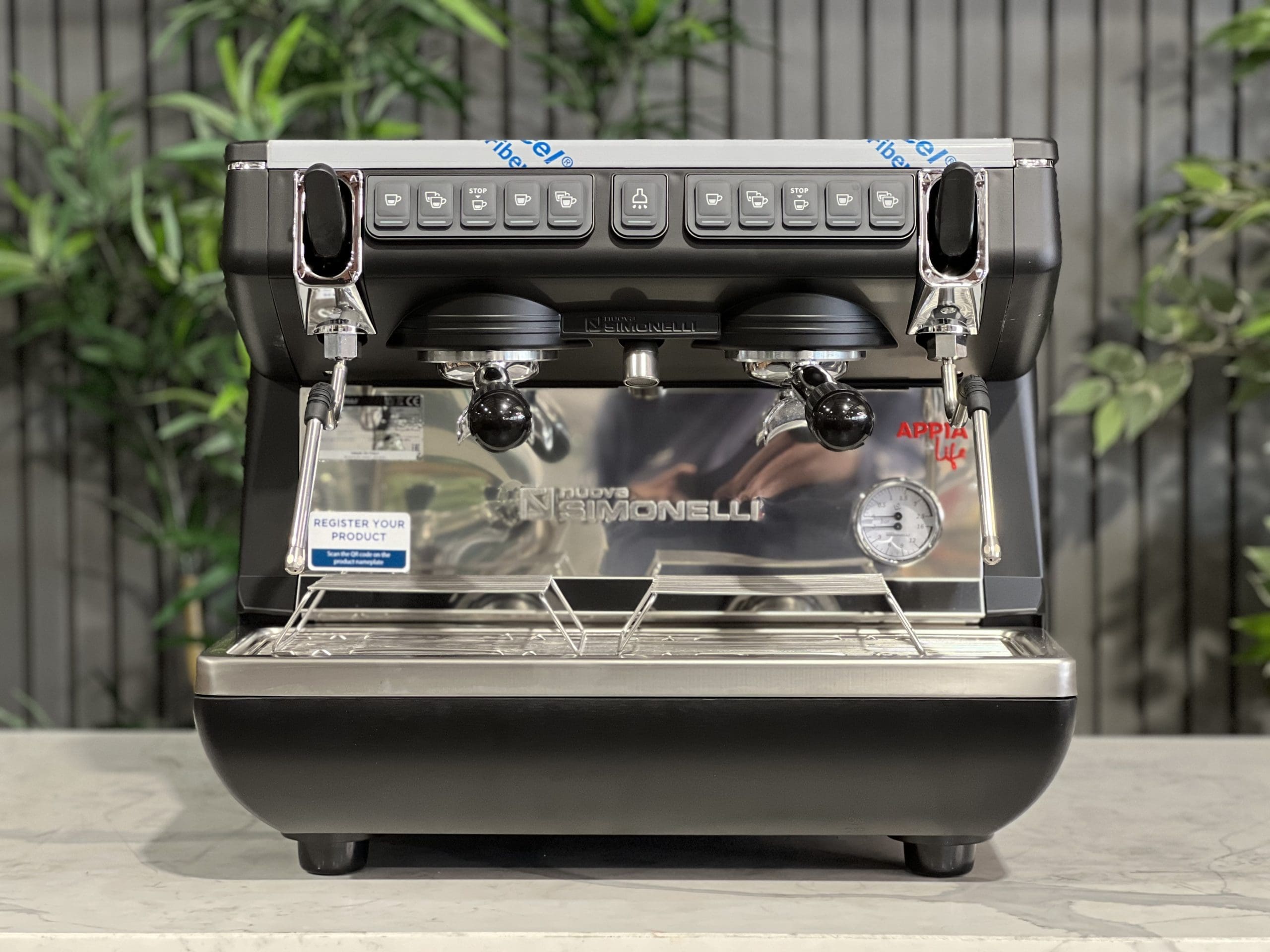Nuova Simonelli Appia Life Compact High Cup - 2 Group Commercial Espresso Machine - Black