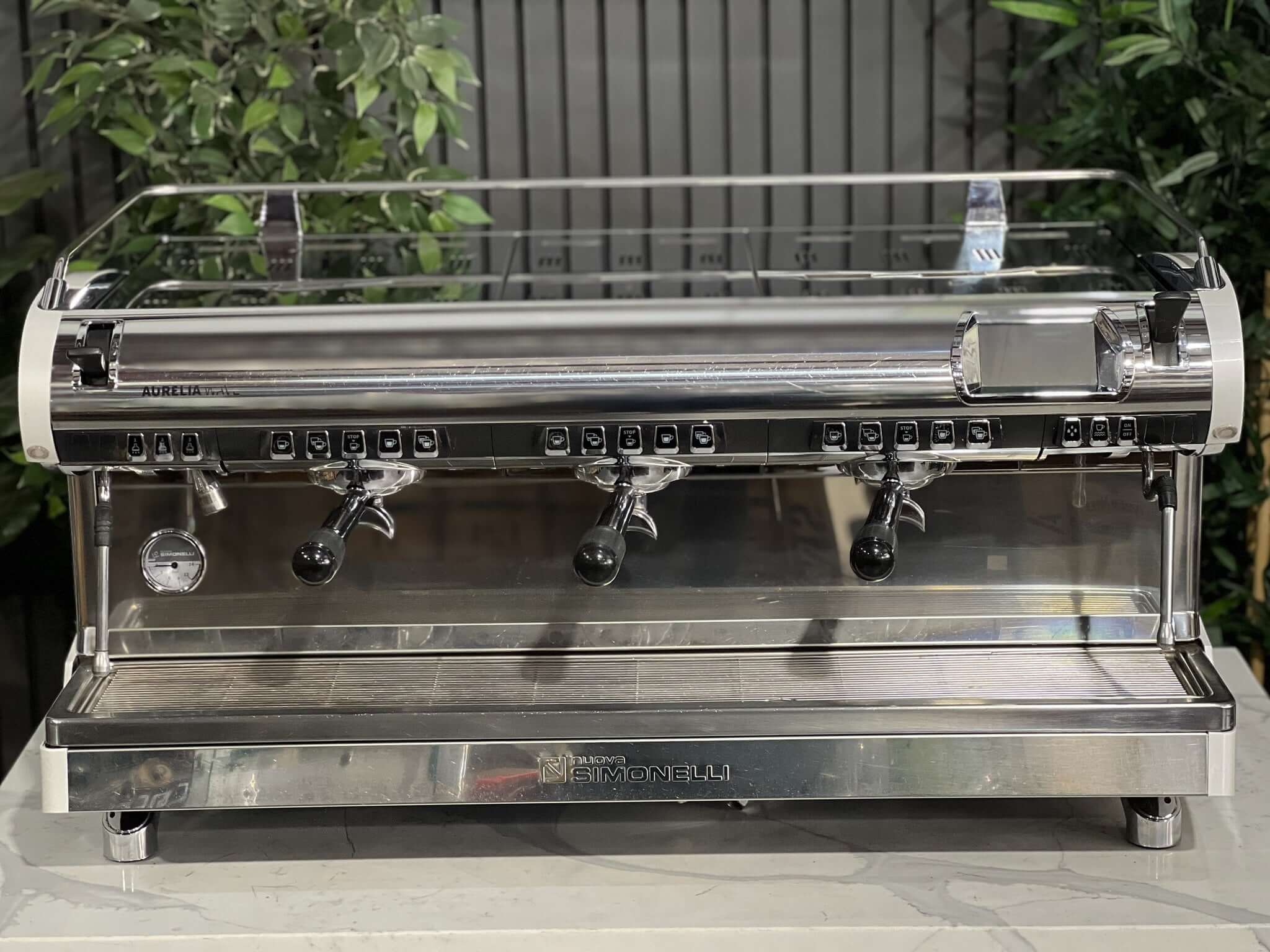 Nuova Simonelli Aurelia Wave White - 3 Group Commercial Espresso Machine - Stainless