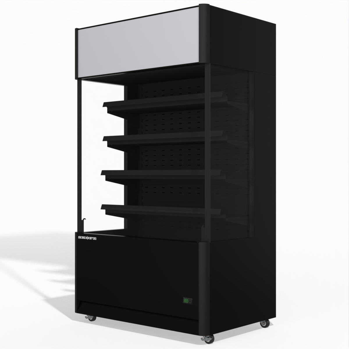 Skope OD1100N Open Deck Fridge - High Sign - Black - OD1100N.HS.FM