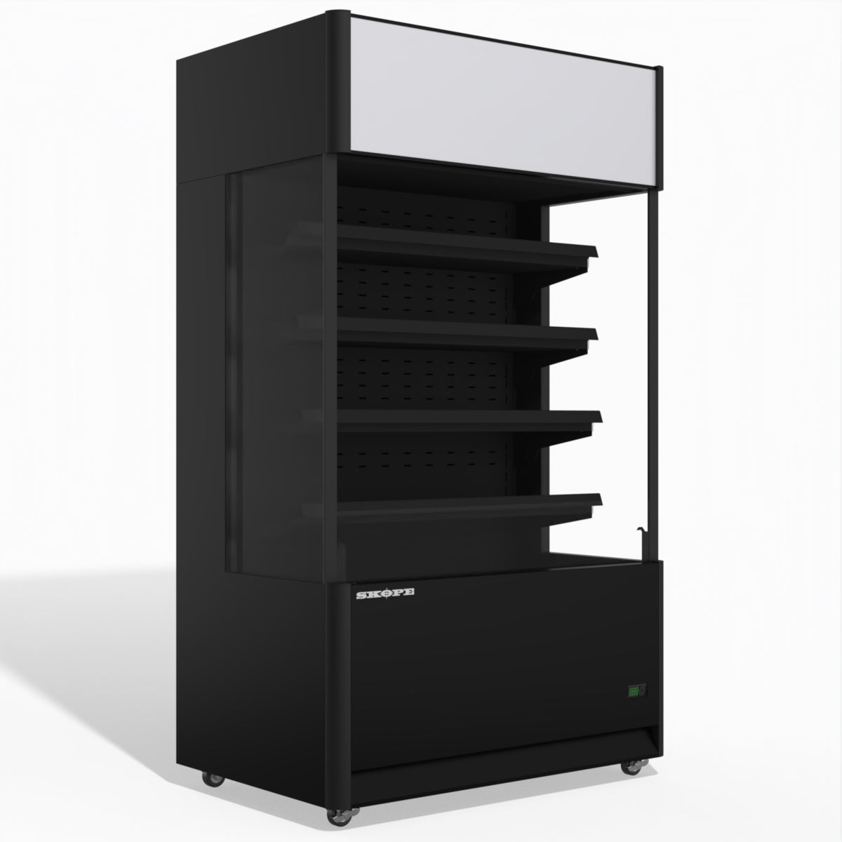 Skope OD1100N Open Deck Fridge - High Sign - Black - OD1100N.HS.FM