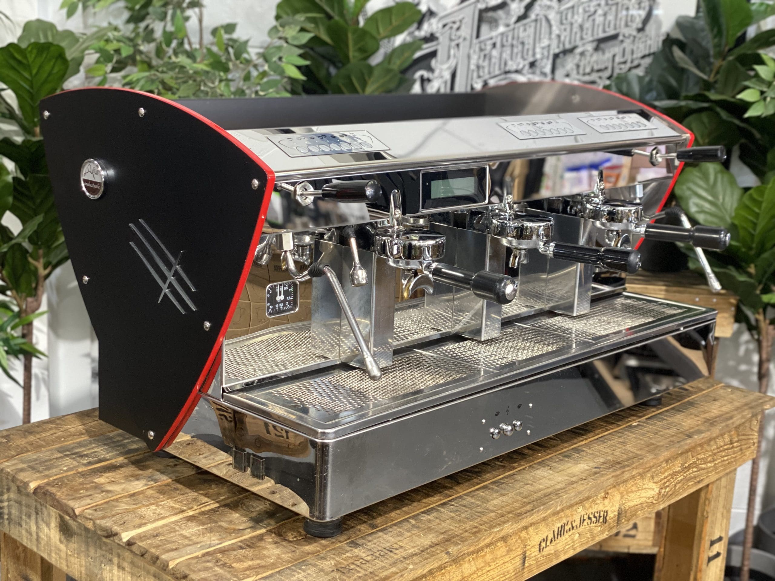 Orchestrale Etnica Display Black - 3 Group Commercial Espresso Machine - Red