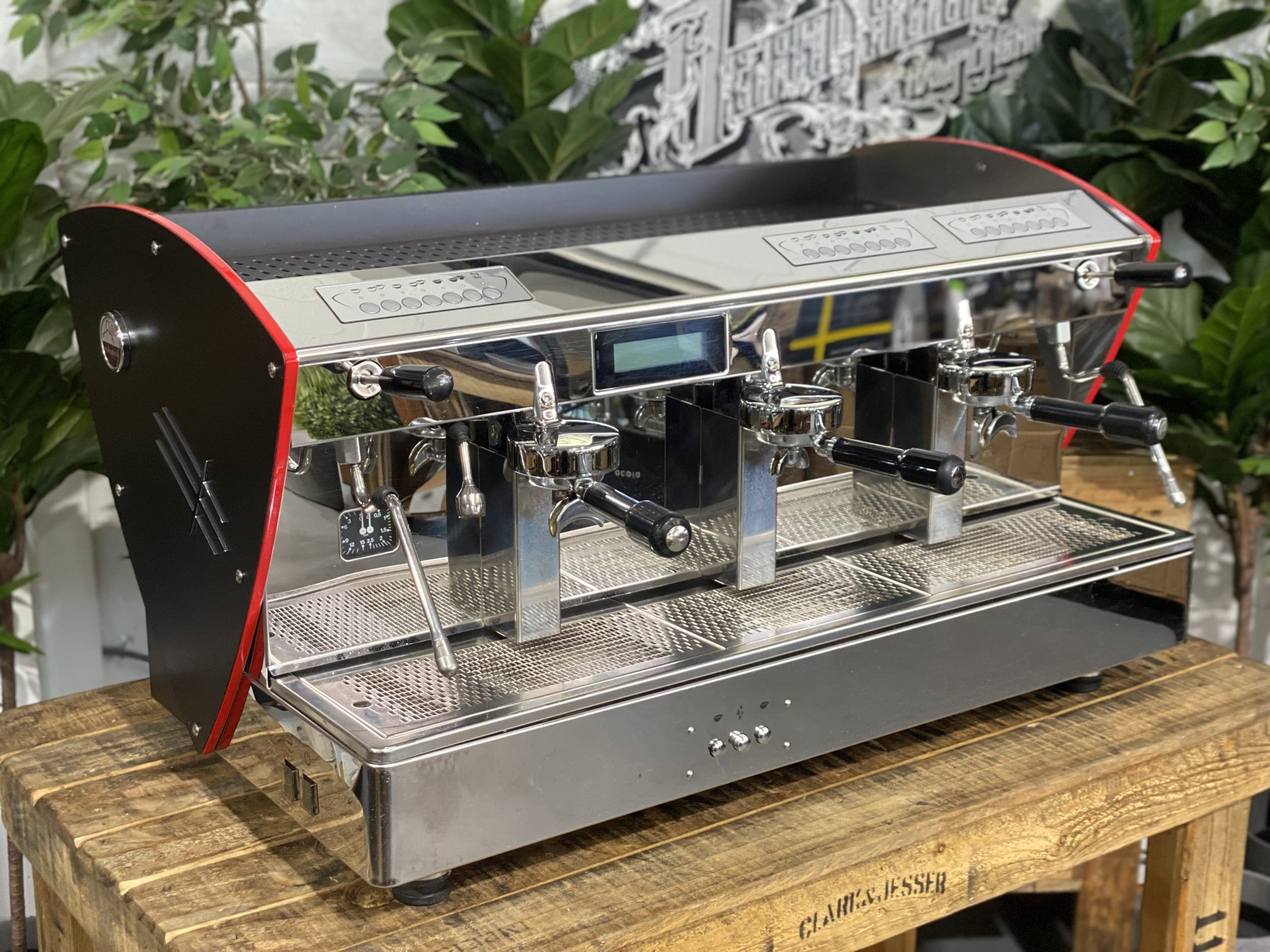 Orchestrale Etnica Display Black - 3 Group Commercial Espresso Machine - Red