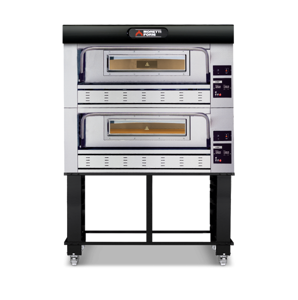 Moretti Forni P110G Double Deck Oven on Stand - 12 x 35cm Pizza - COMP P110G A/2/S
