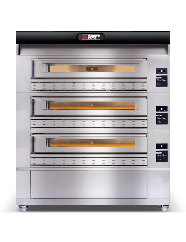 Moretti Forni P150G Triple Deck Oven on Stand - COMP P150G A/3