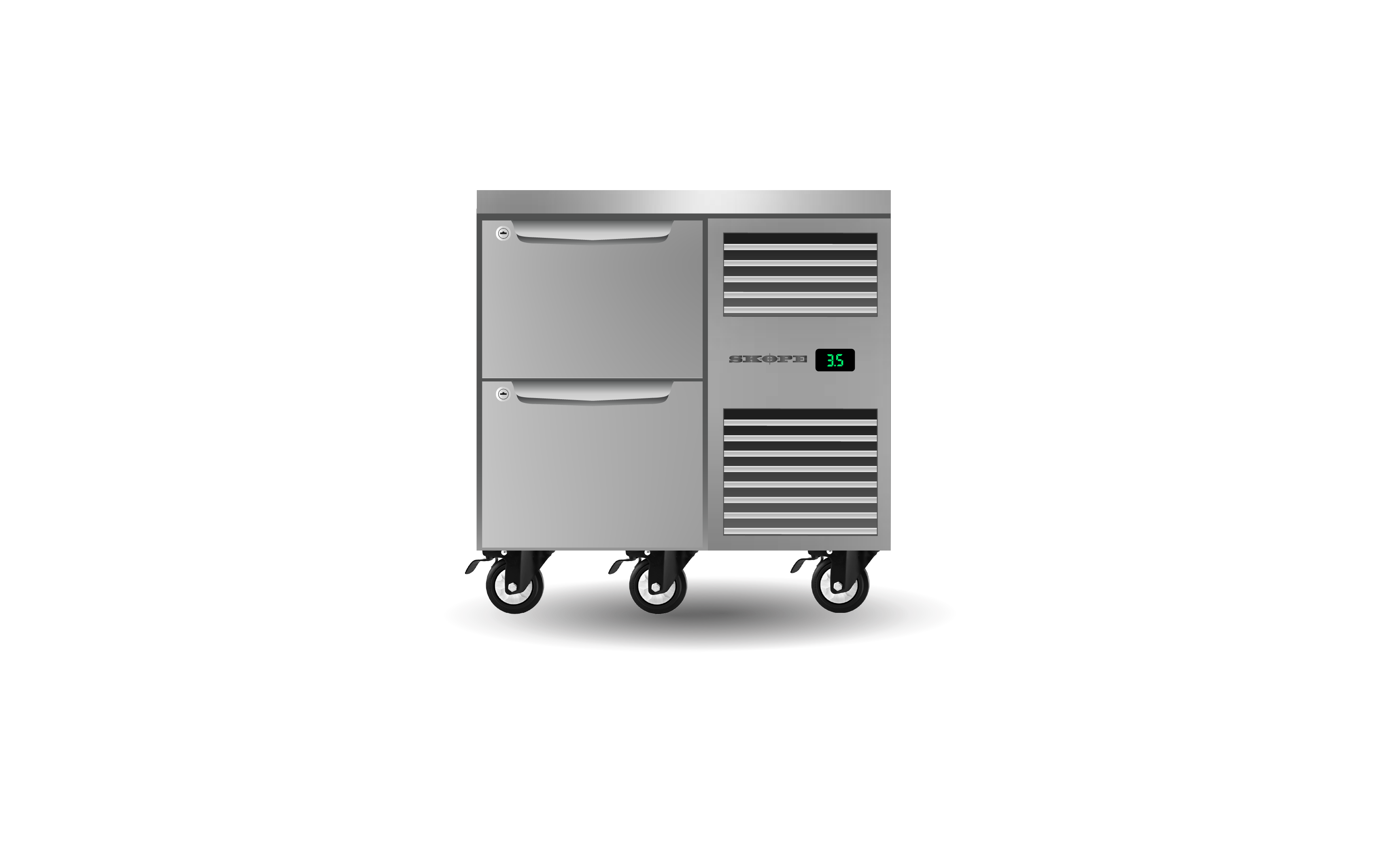 Skope ProSpec Two Drawer One Bay Underbench GN 1/1 Right Hand Fridge 126L - PG11.UBR.1.D2.RH