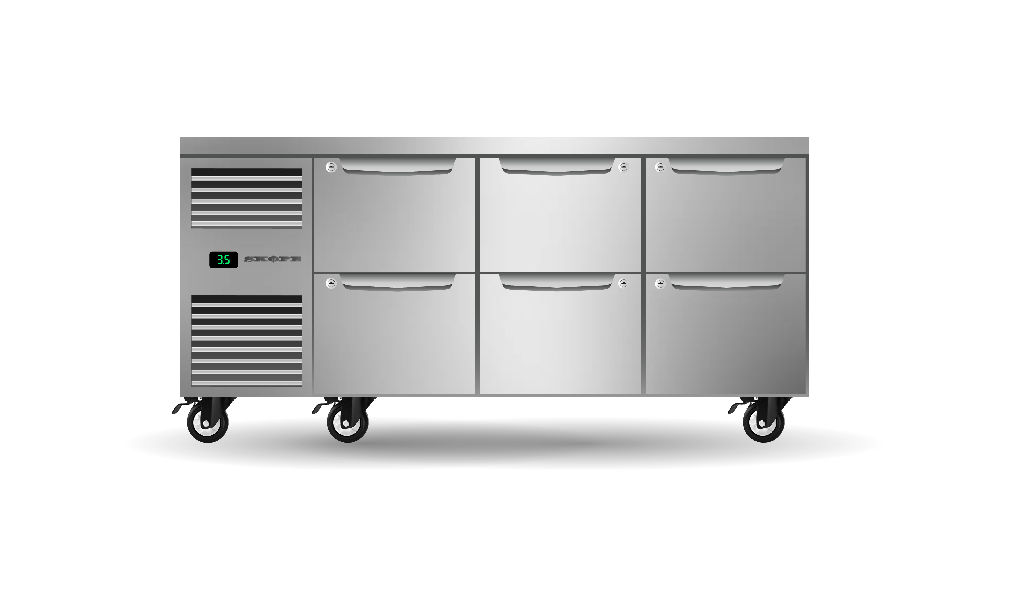 Skope ProSpec Six Drawer Three Bay Underbench GN 1/1 Fridge 447L - PG11.UBR.3.D6