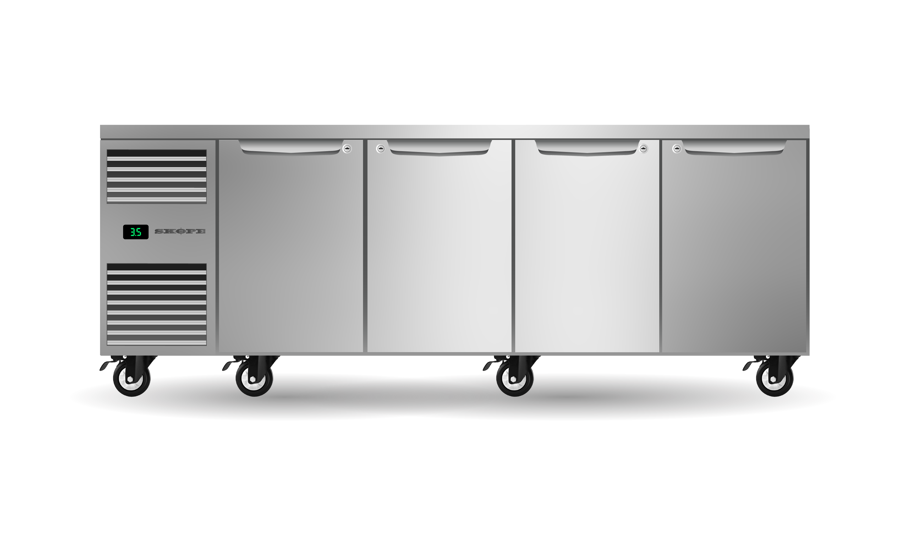 Skope ProSpec Four Solid Door Underbench GN 1/1 Fridge 609L - PG11.UBR.4.SD