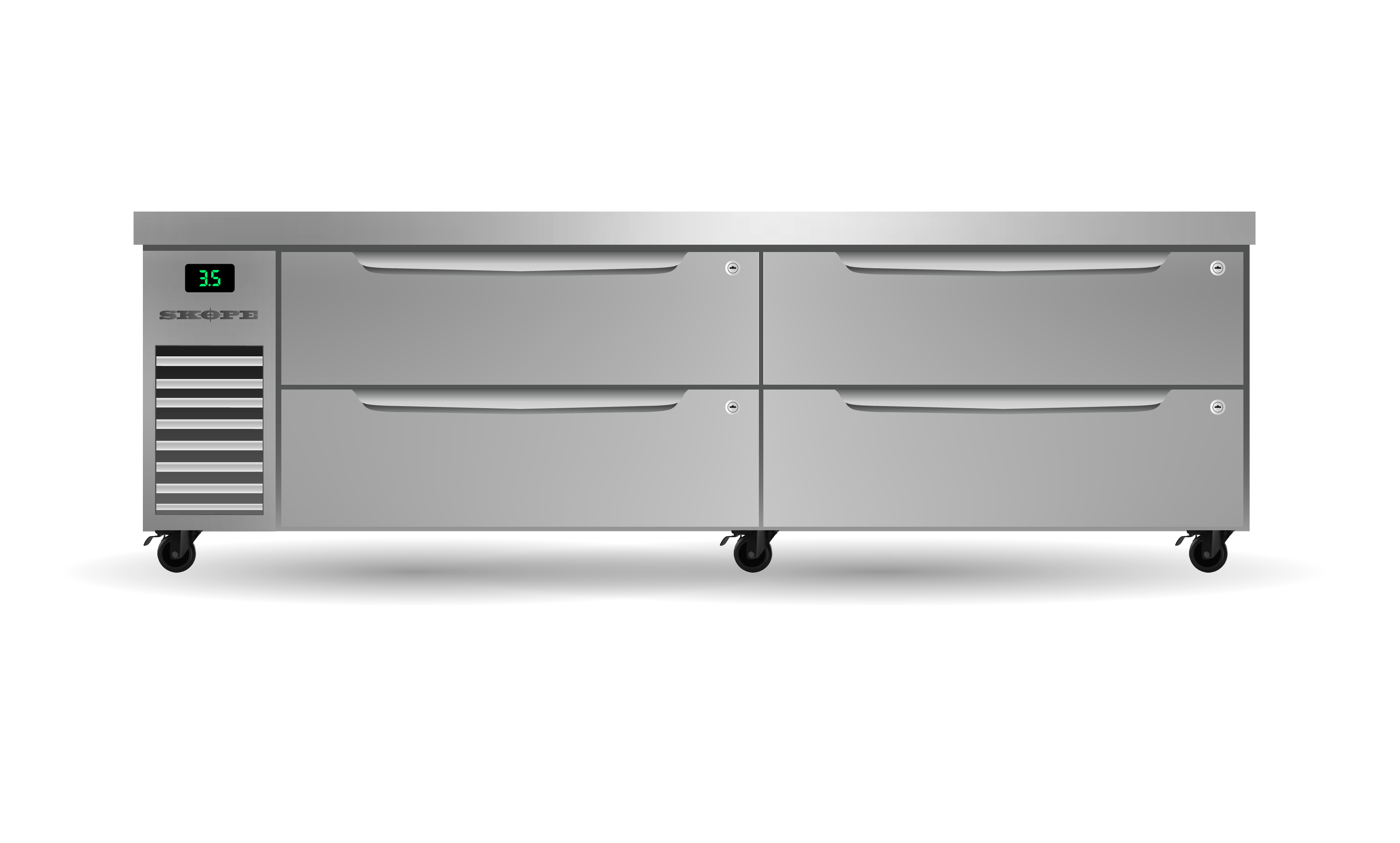 Skope ProSpec Four Drawer Two Bay ChefBase GN 2/1 Fridge 373L - PG21.CBR.2.D4