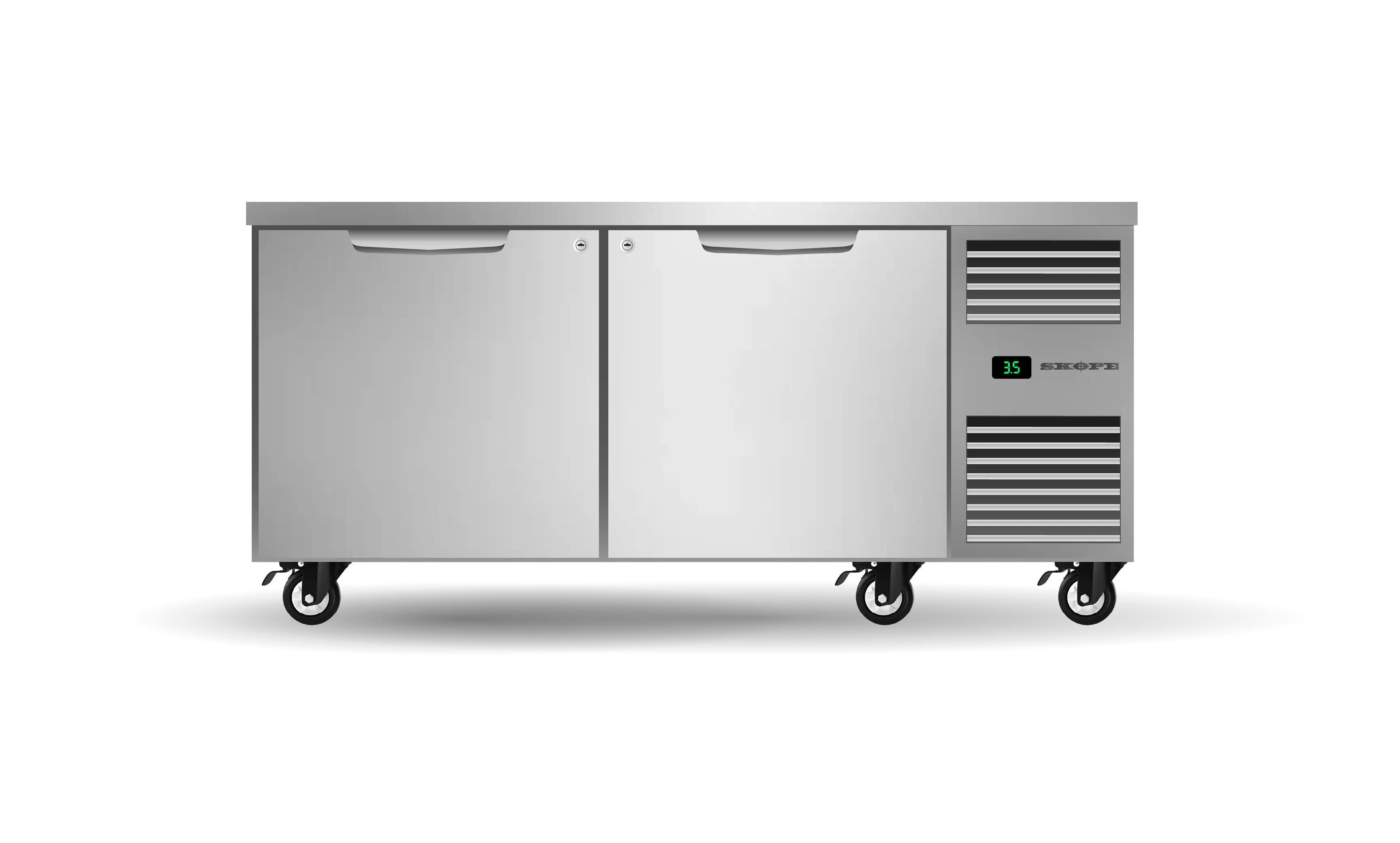 Skope Two Solid Door Underbench GN2/1 Right Hand Fridge - PG21.UBR.2.SD.RH