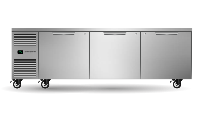 Skope Three Solid Door Underbench GN2/1 Fridge 768L - PG21.UBR.3.SD