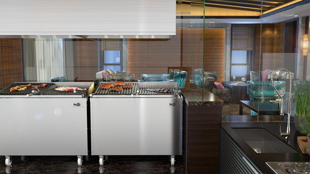 Scheer Parrilla 620 Charcoal Grill with 4 sections - 1800mm Width - P620
