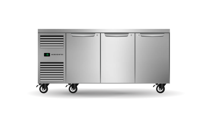 Skope Three Solid Door Underbench GN1/1 Freezer 447L - PG11.UBF.3.SD