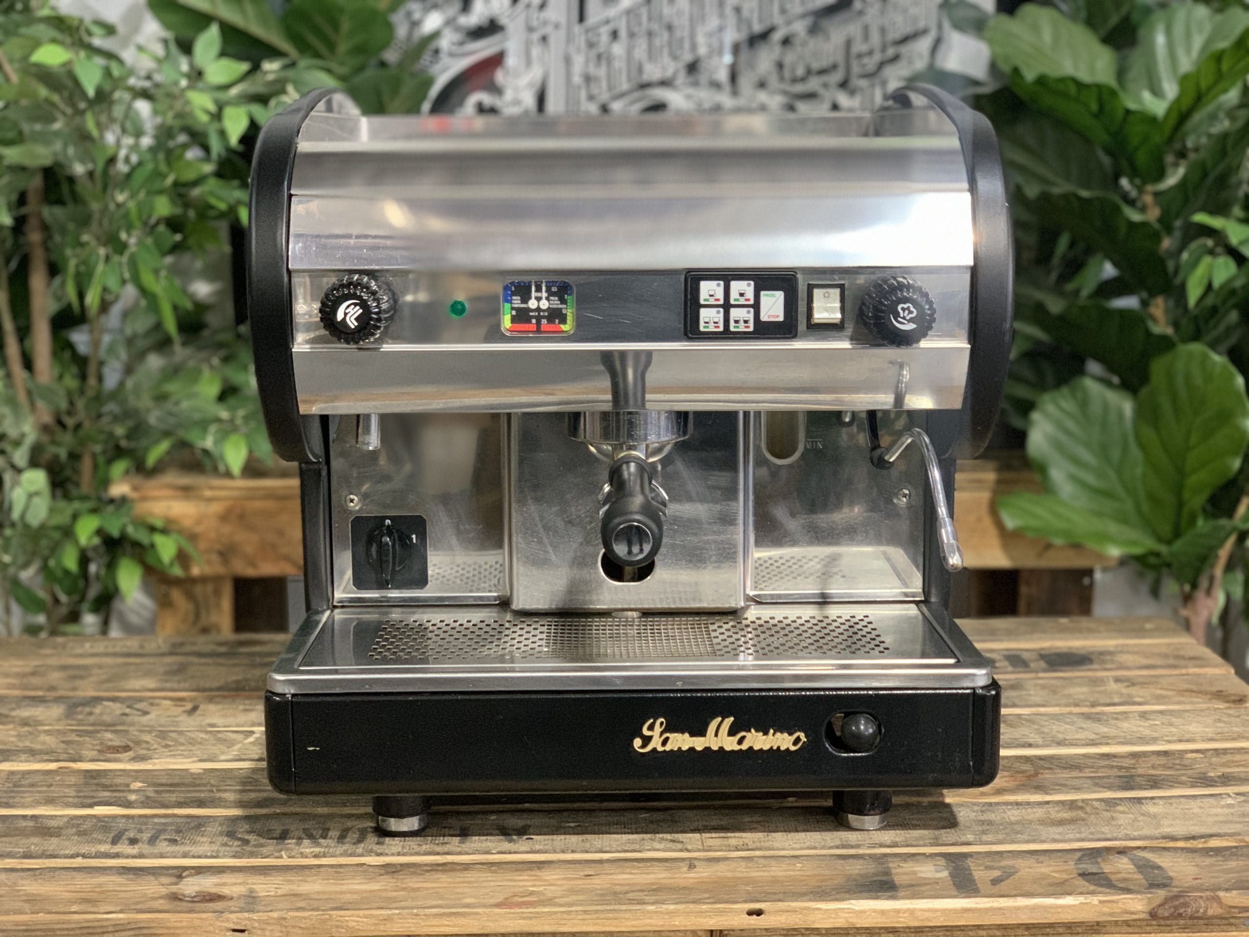 San Marino Lisa Junior 1 Group Volumetric Black Espresso Coffee Machine - 7527