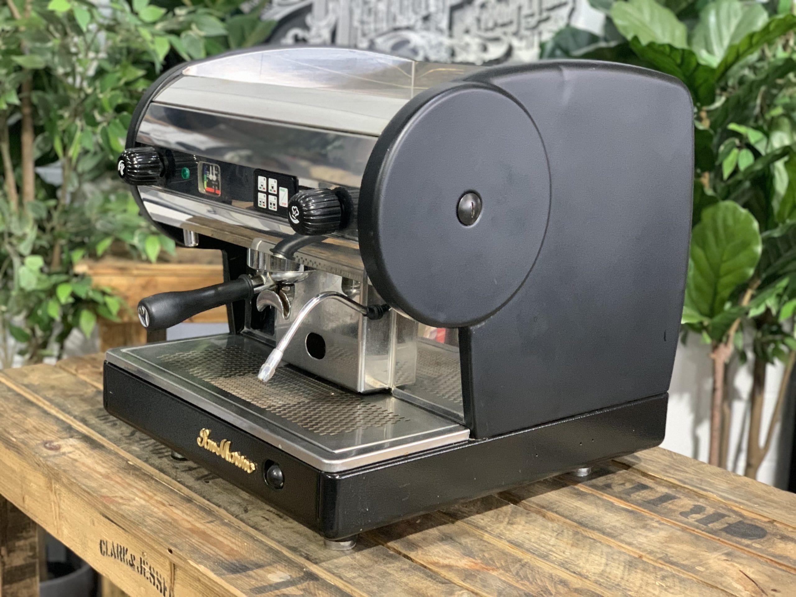 San Marino Lisa Junior 1 Group Volumetric Black Espresso Coffee Machine - 7527