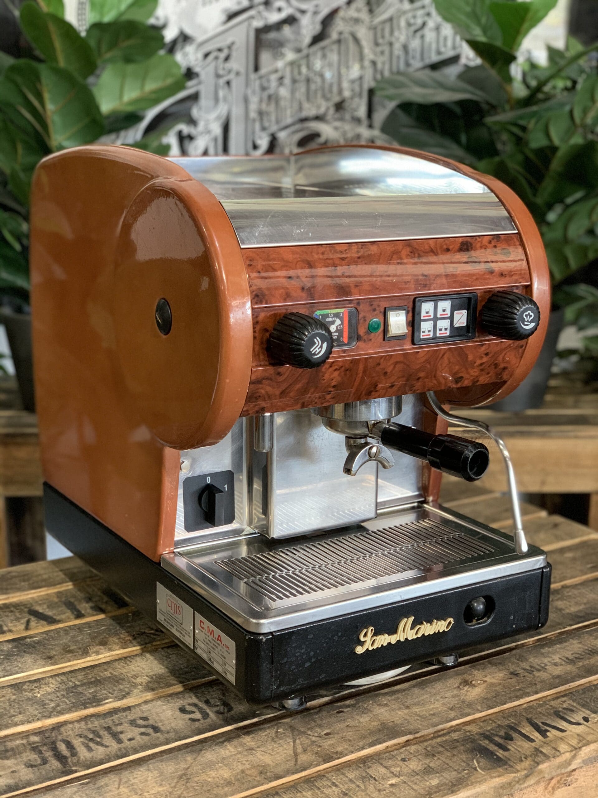 San Marino Lisa Junior 1 Group Brier Wood Espresso Coffee Machine - 1125