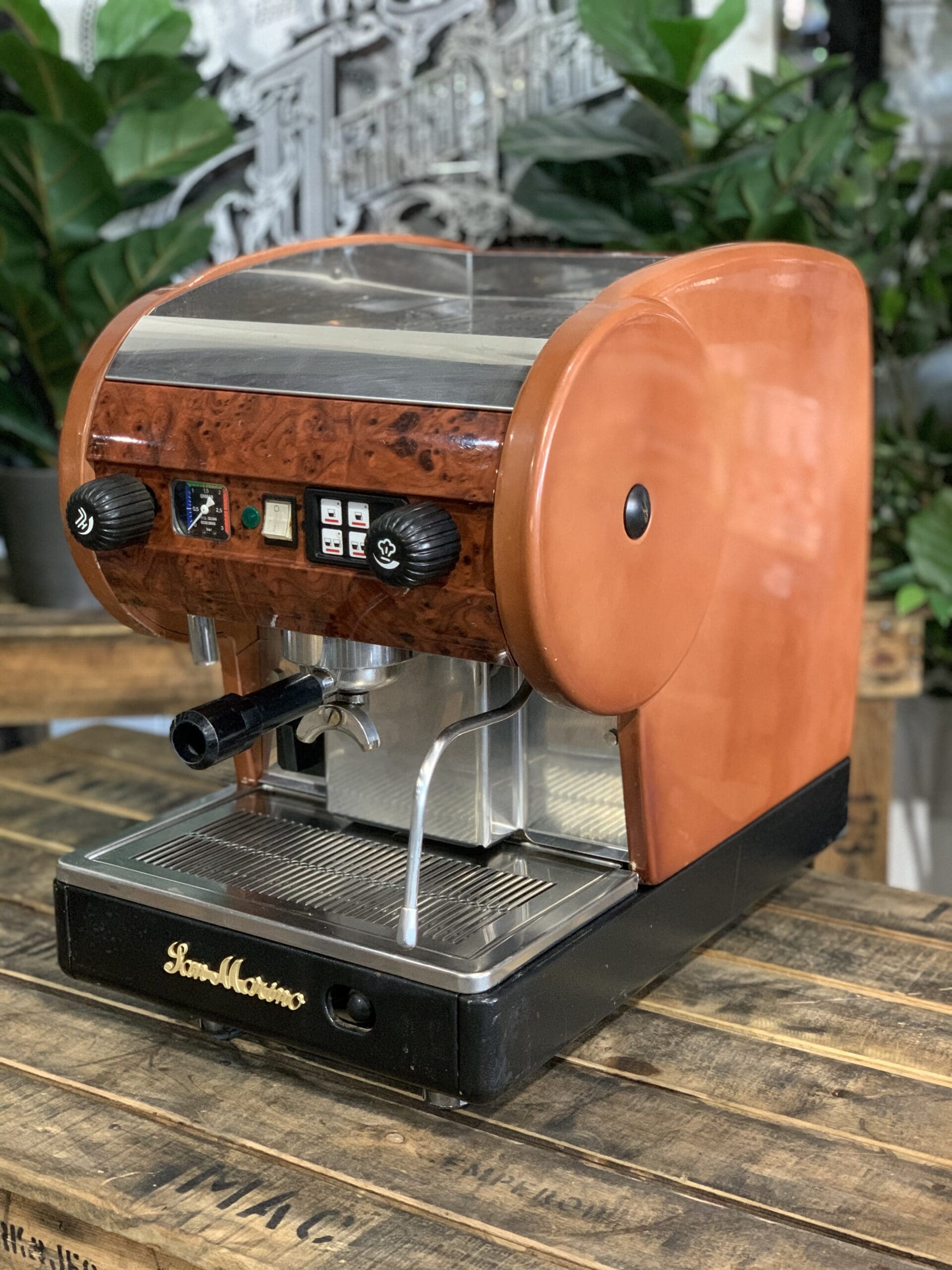 San Marino Lisa Junior 1 Group Brier Wood Espresso Coffee Machine - 1125