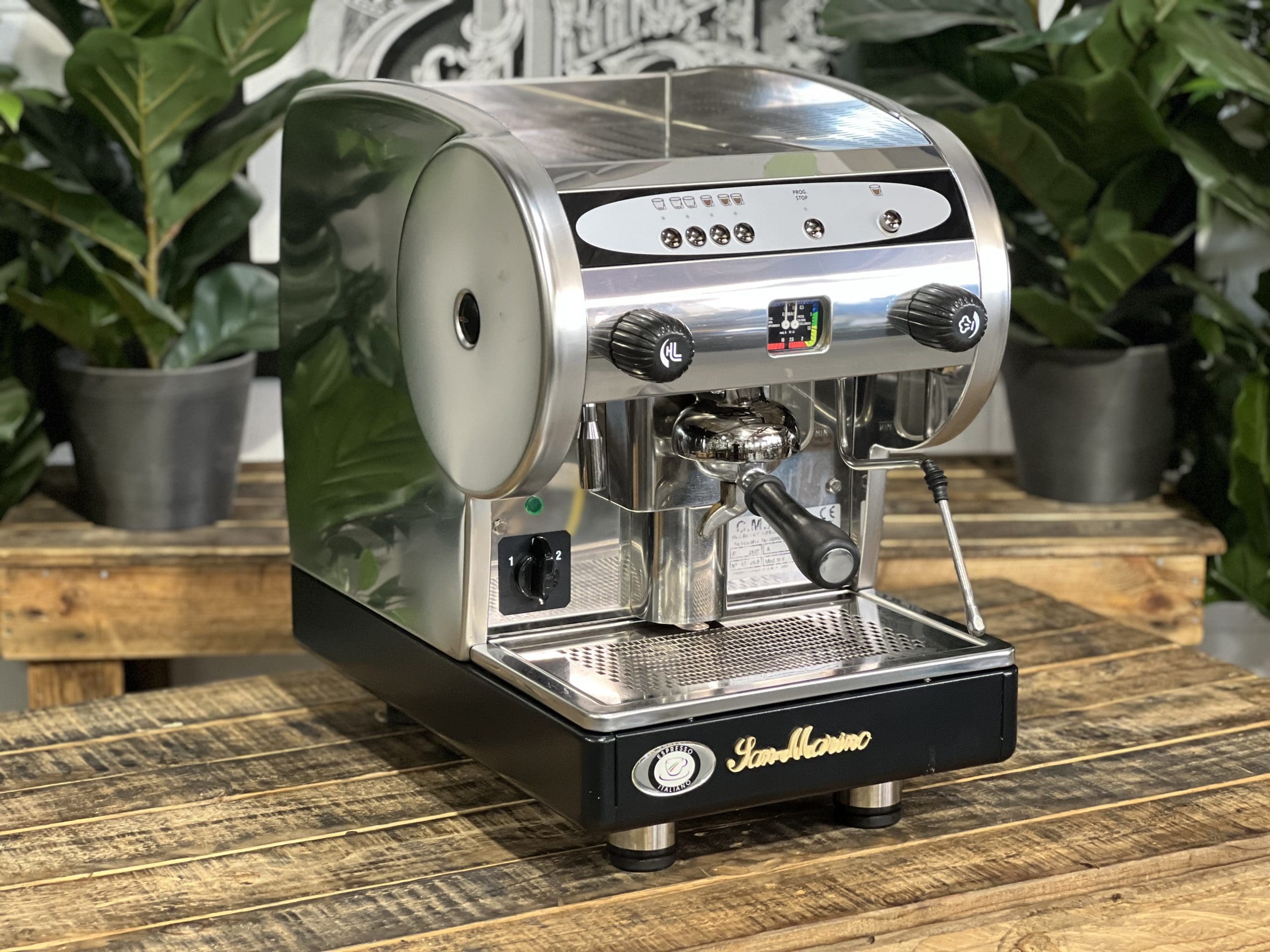 San Marino Lisa R Junior 1 Group Black & Stainless Espresso Coffee Machine - 36308