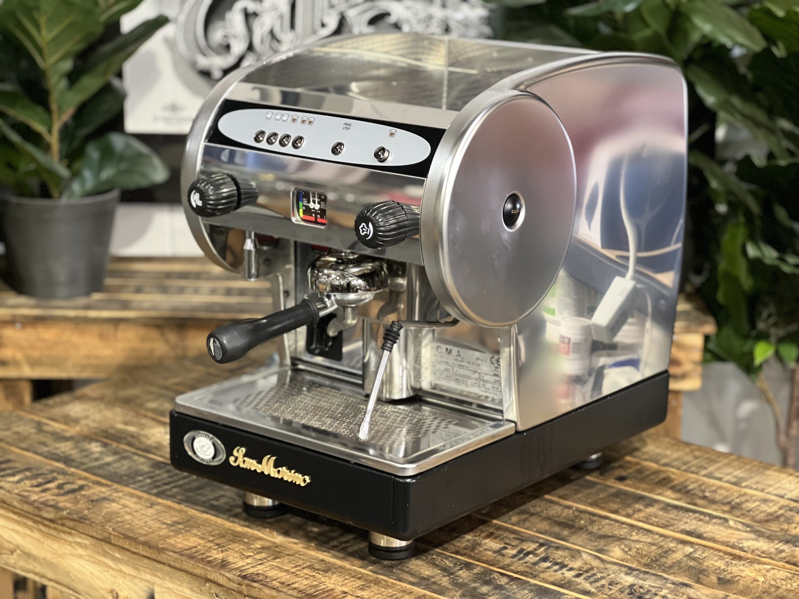 San Marino Lisa R Junior 1 Group Black & Stainless Espresso Coffee Machine - 36308