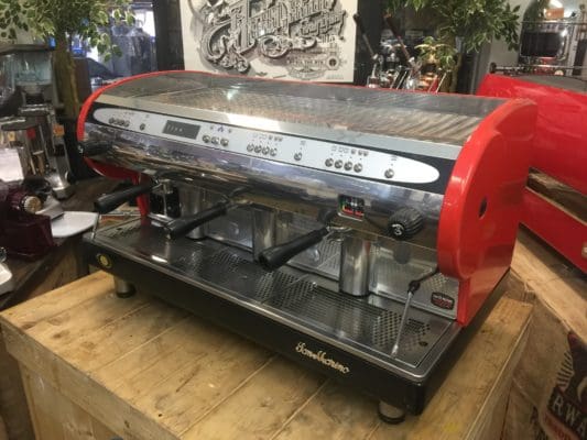 San Marino Lisa R - 3 Group Commercial Espresso Machine - Red