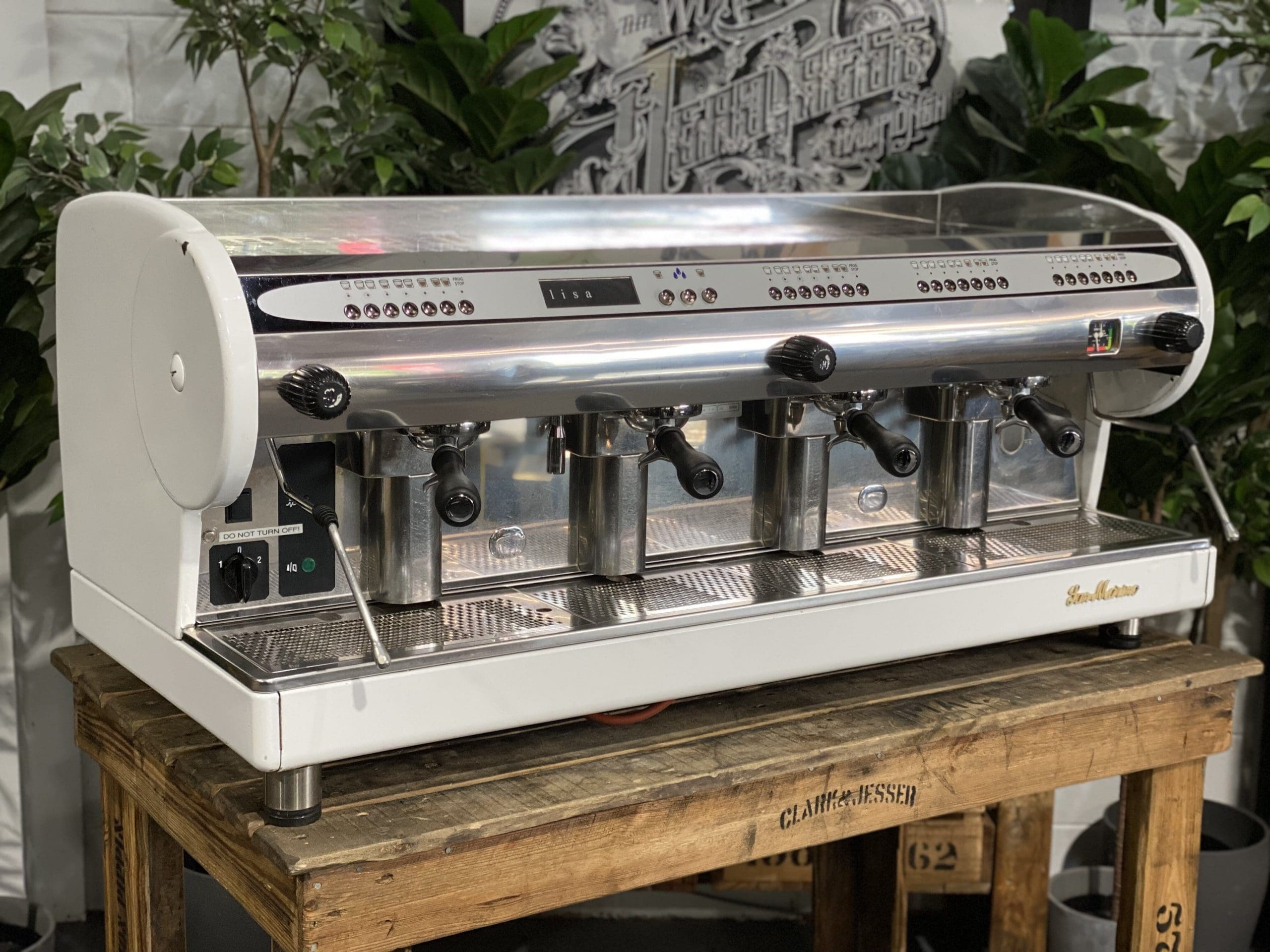 San Marino Lisa - 4 Group Commercial Espresso Machine - White