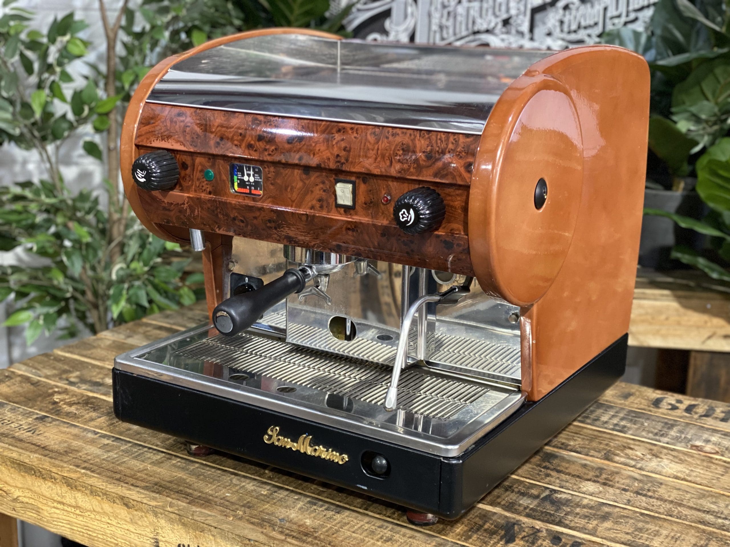 San Marino Lisa Full Size Brier Wood Espresso Coffee Machine