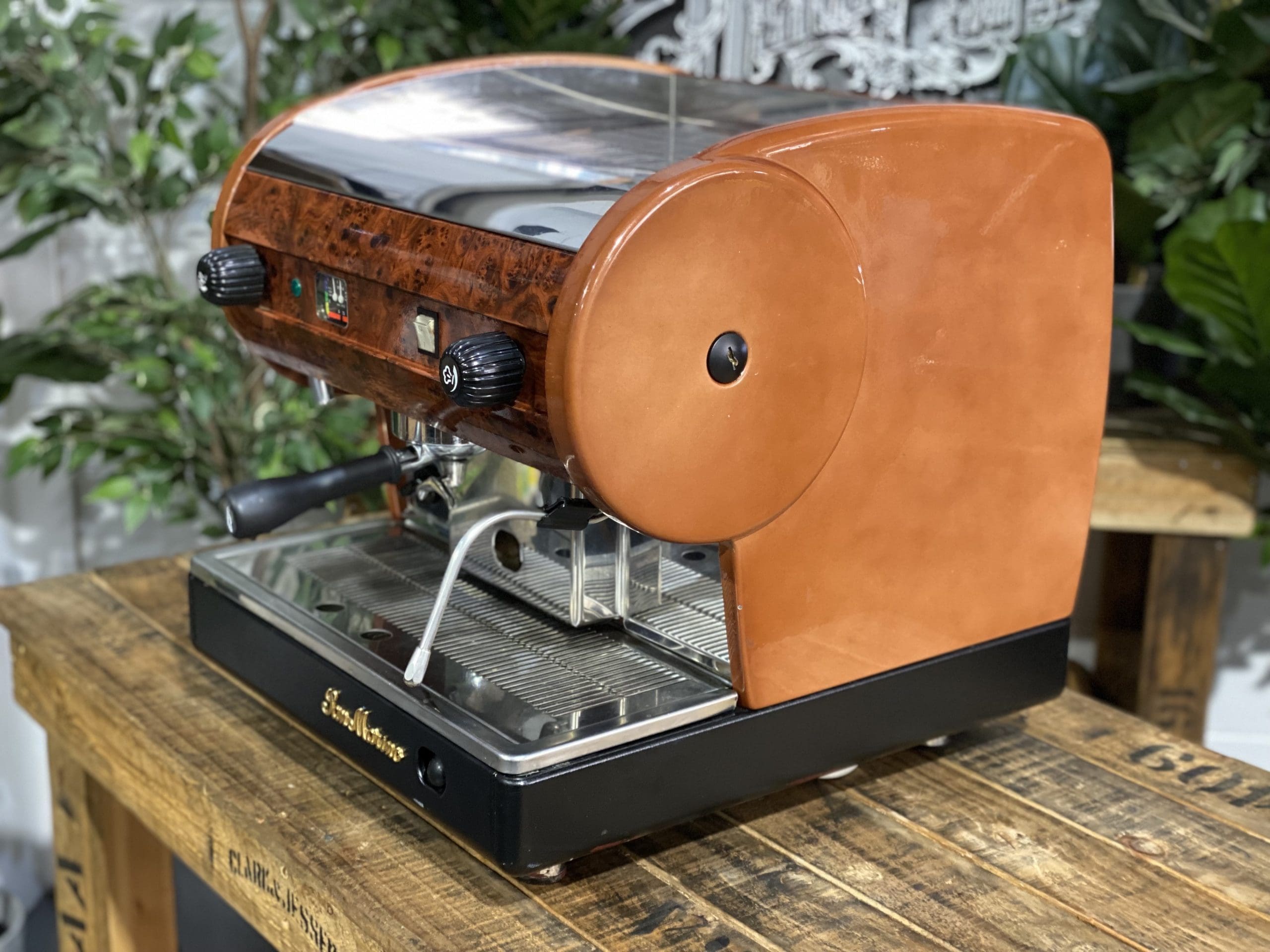 San Marino Lisa Full Size Brier Wood Espresso Coffee Machine