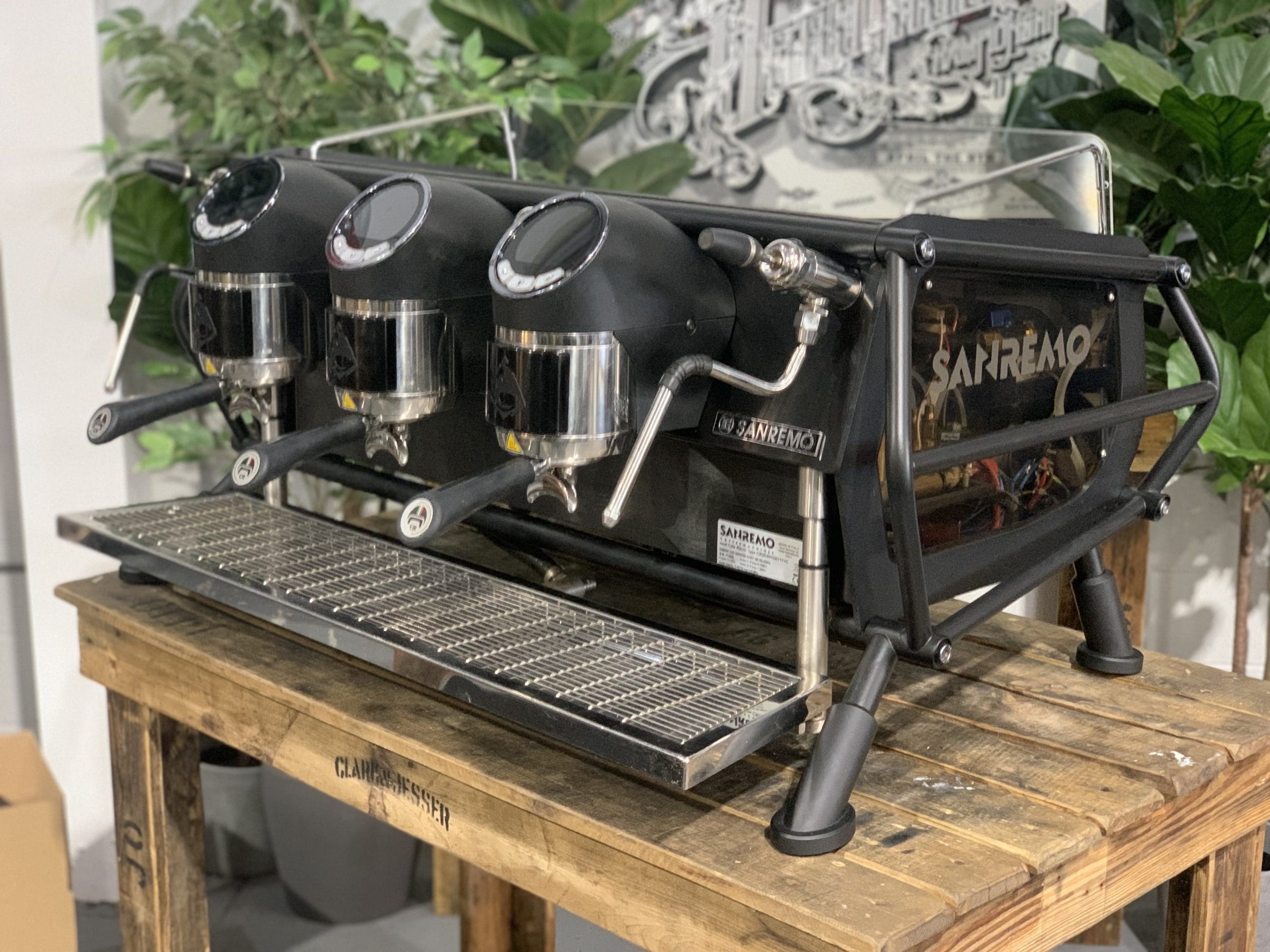 San Remo Cafe Racer Naked - 3 Group Commercial Espresso Machine - Black