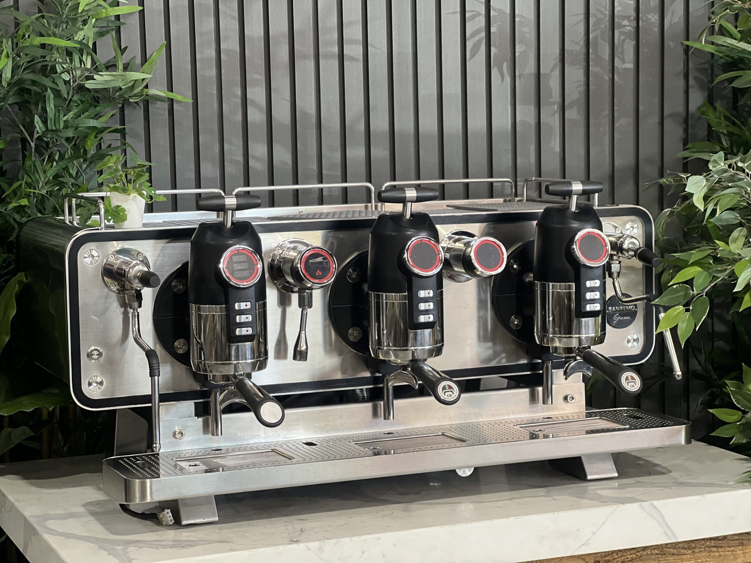 San Remo Opera Black - 3 Group Commercial Espresso Machine - Stainless