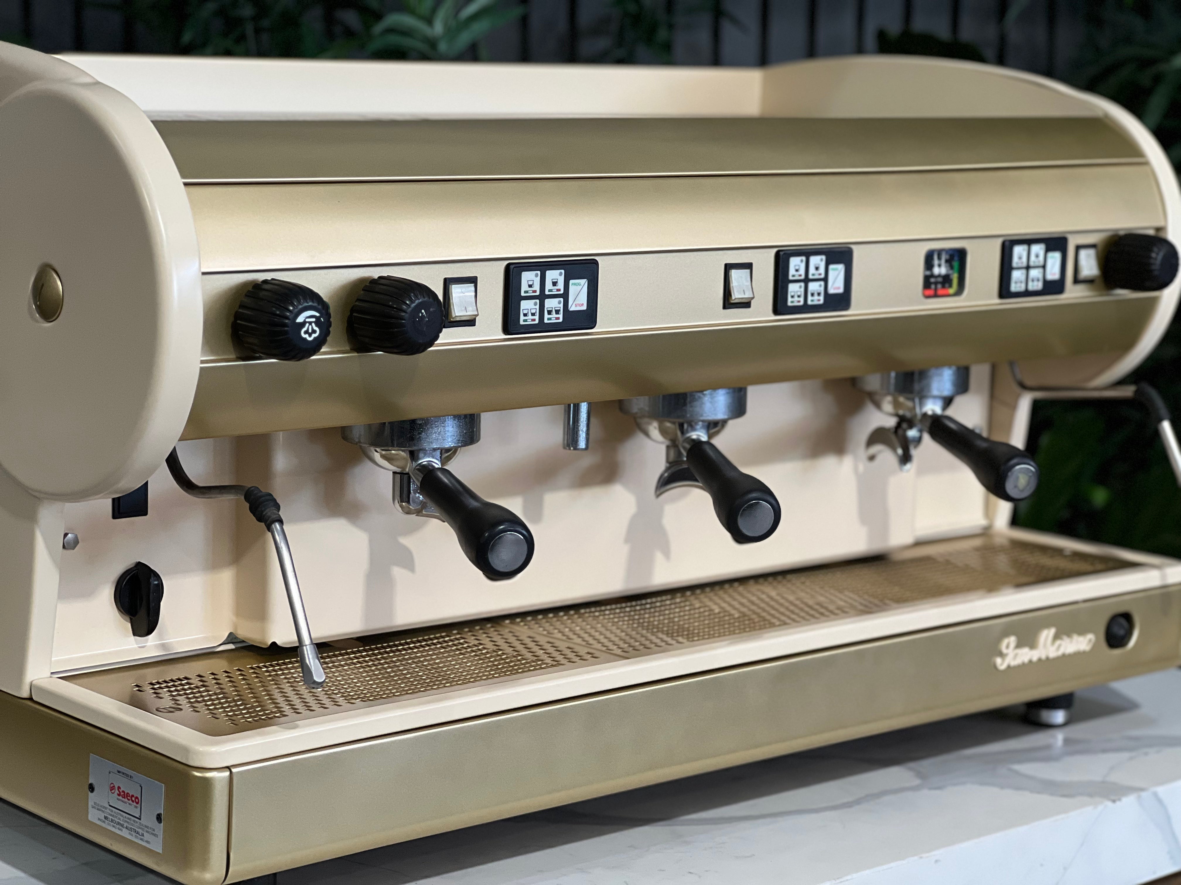 San Marino Lisa Cream - 3 Group Commercial Espresso Machine - Gold