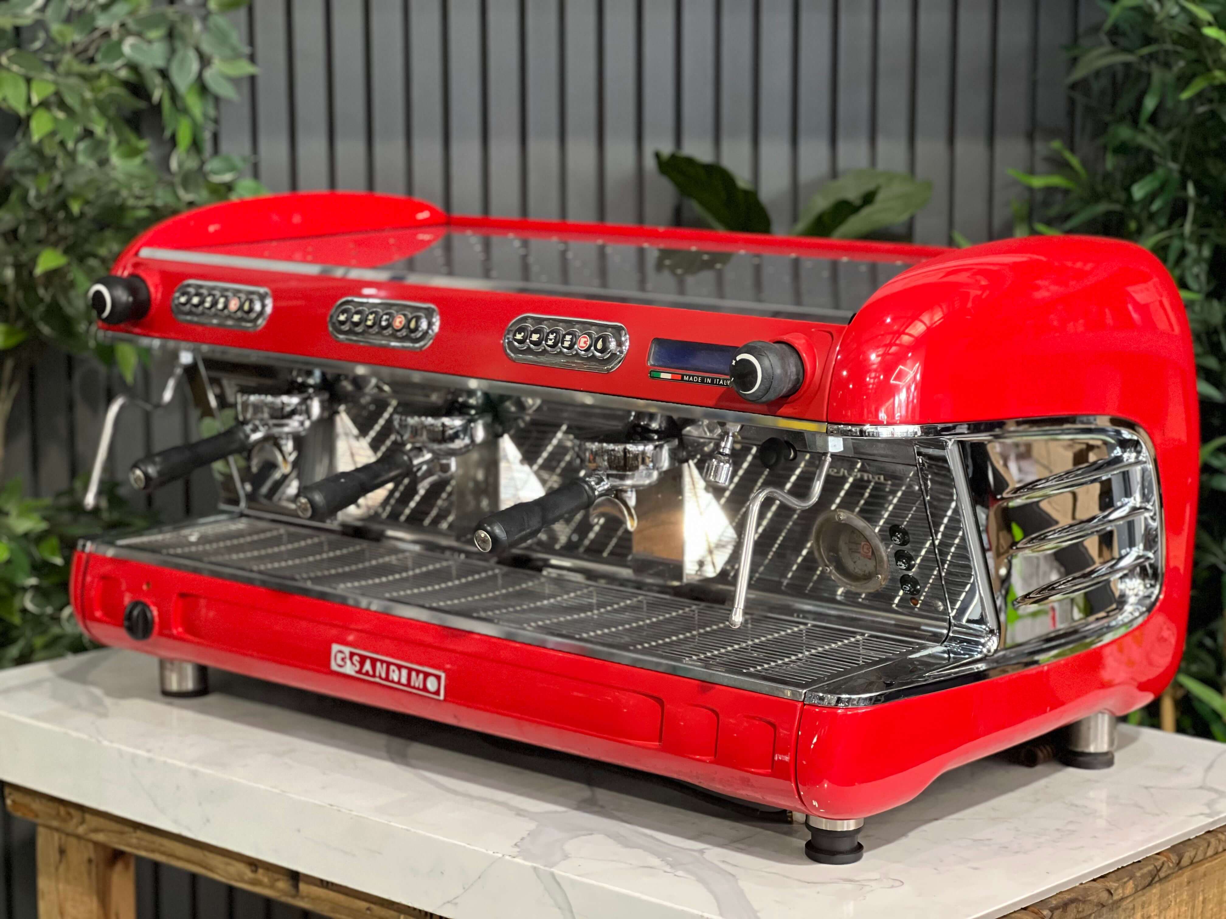San Remo Verona - 3 Group Commercial Espresso Machine - Red