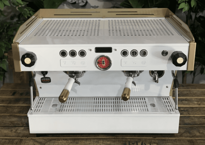 La Marzocco Linea PB White - 2 Group Commercial Espresso Machine - Gold