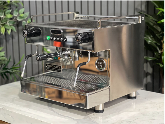 Rocket Boxer Alto Timer - 1 Group Commercial Espresso Machine - Stainless
