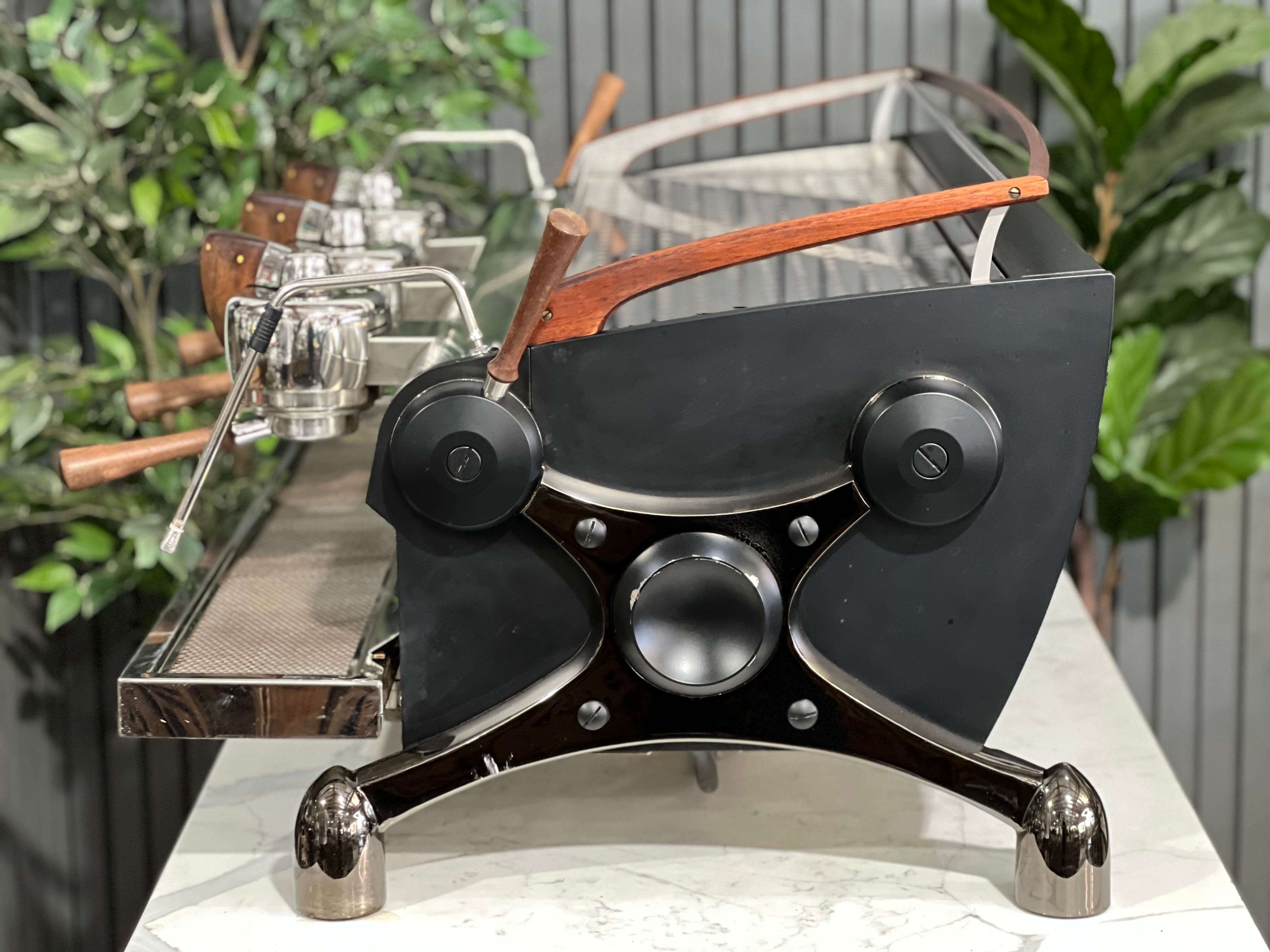 Slayer Espresso Black Stainless & Dark - 3 Group Commercial Espresso Machine - Timber