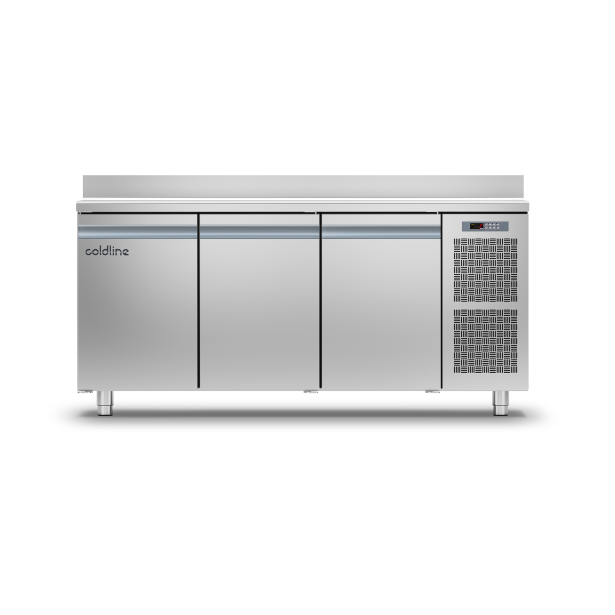 Coldline 3 Door Smart Counter with Stainless Steel Worktop & Splashback - TA17/1ME